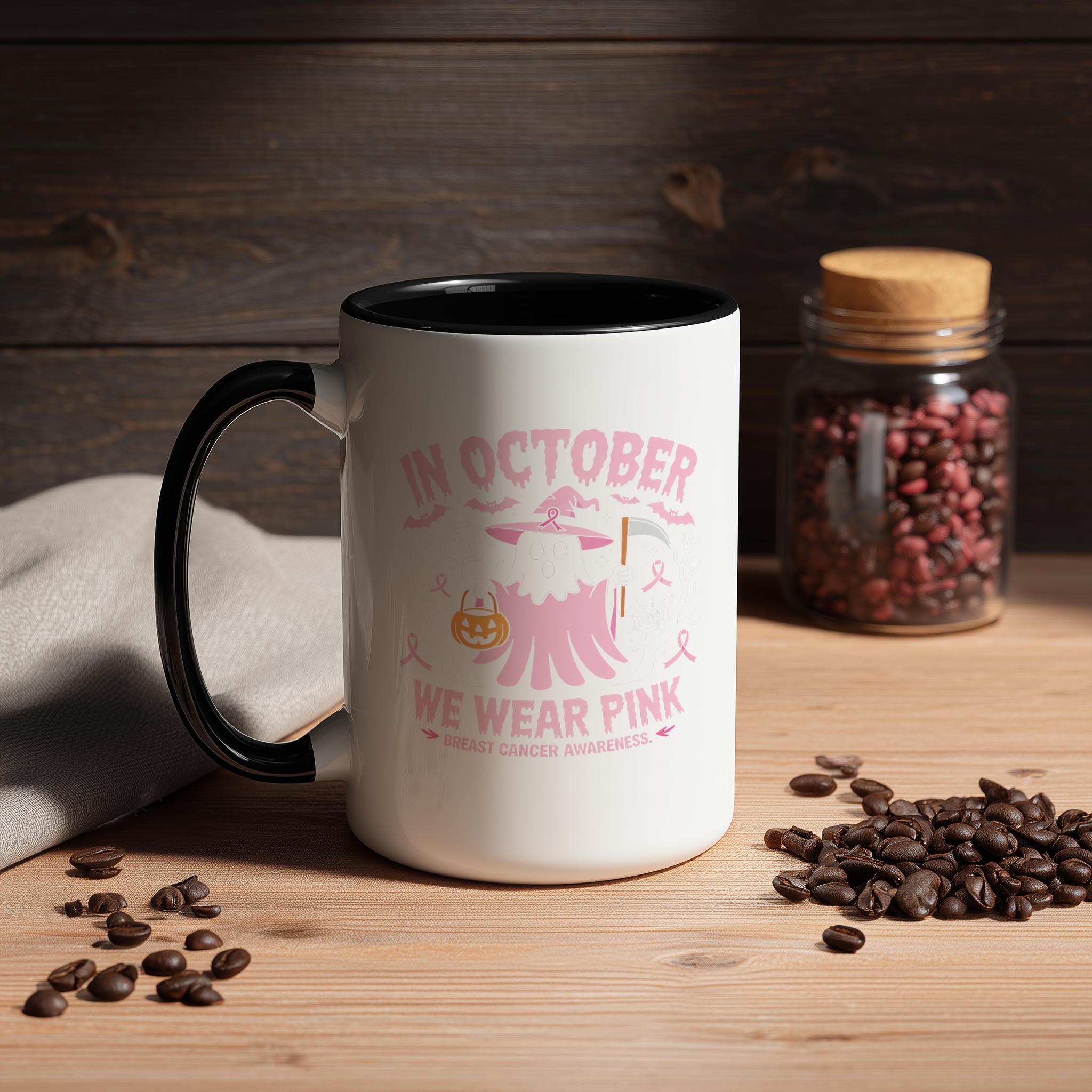In October, We Wear Pink - Breast Cancer Awareness Mug