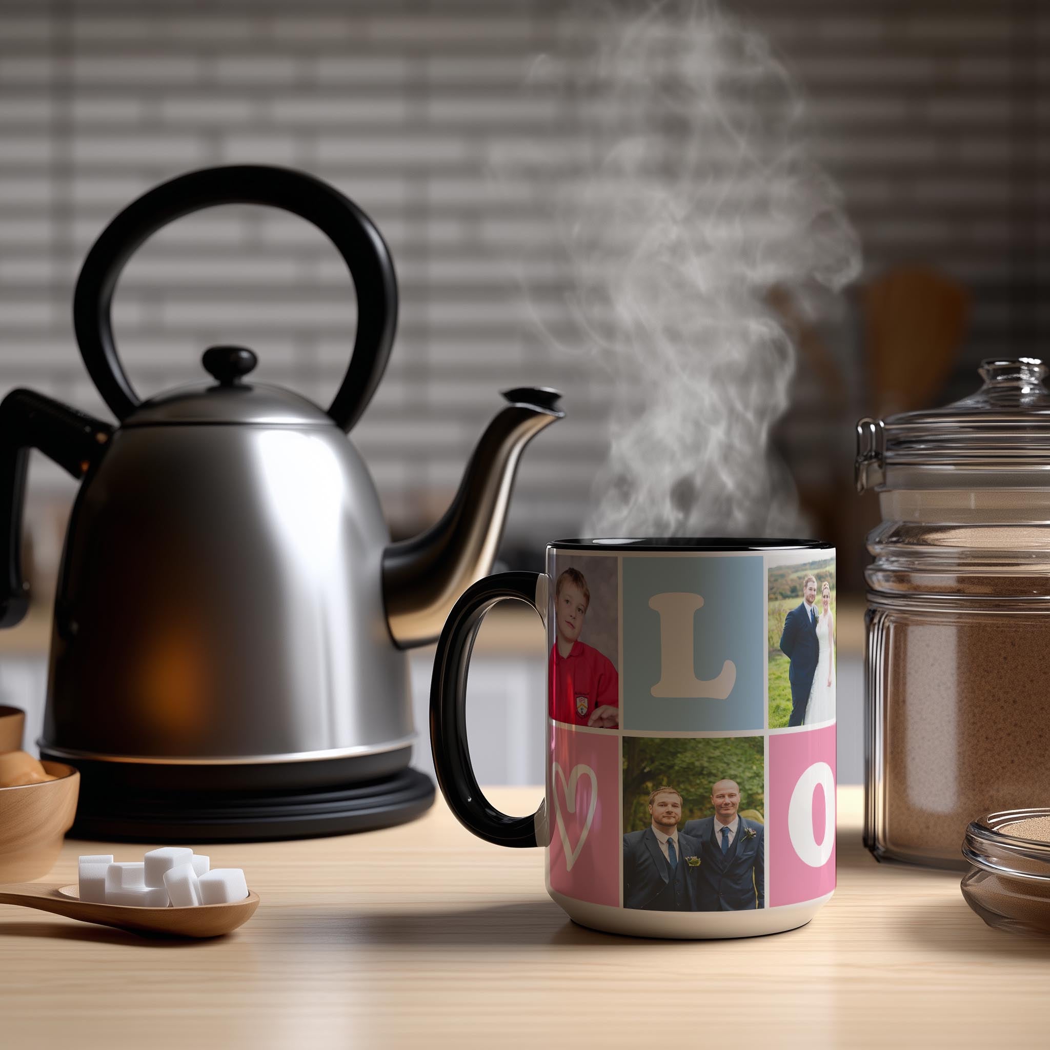 Customizable 6 Photo Mug - Love collage