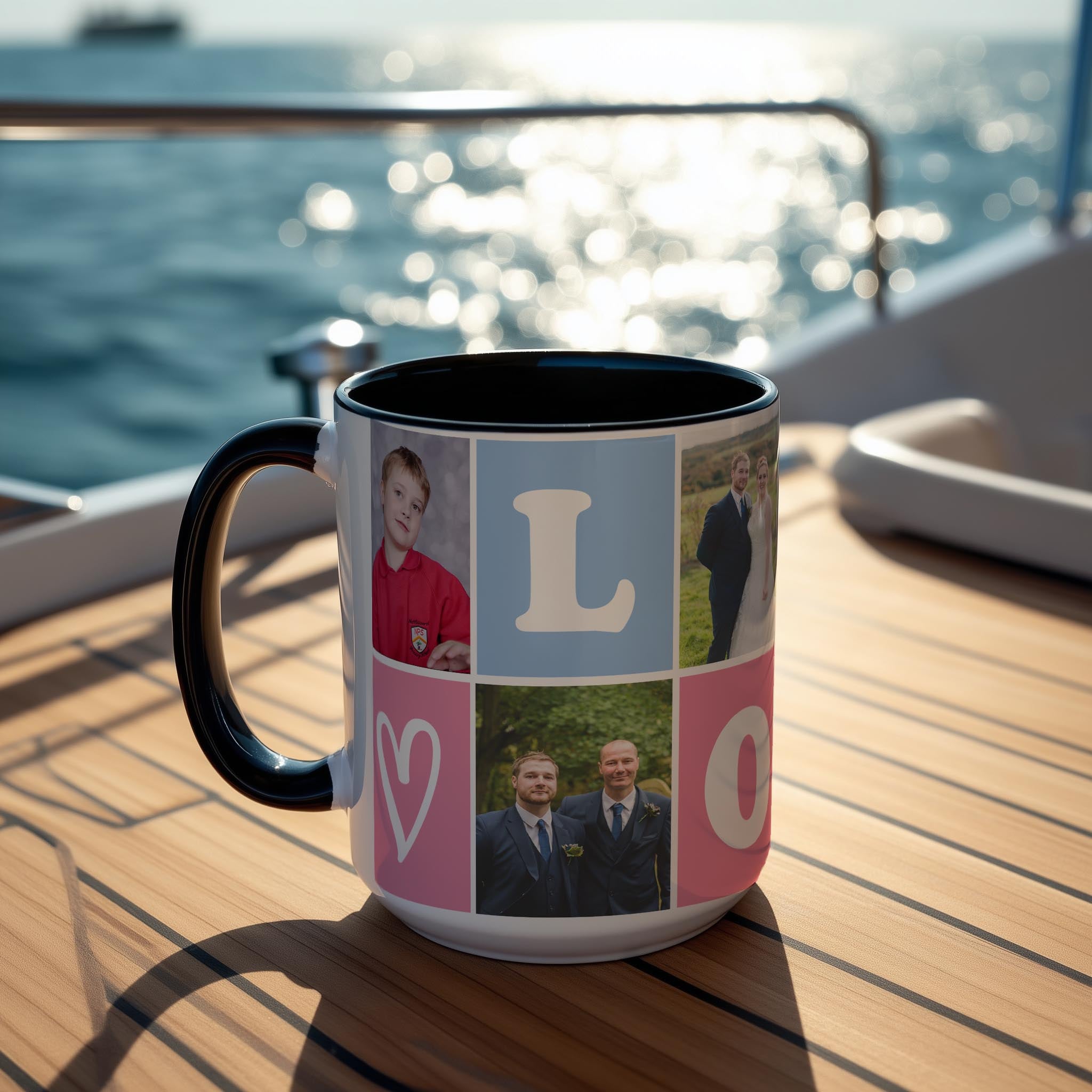 Customizable 6 Photo Mug - Love collage