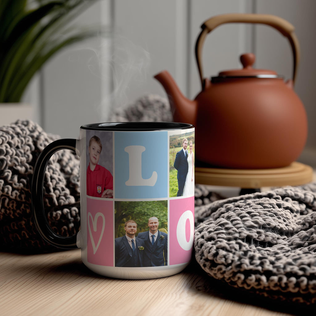 Customizable 6 Photo Mug - Love collage
