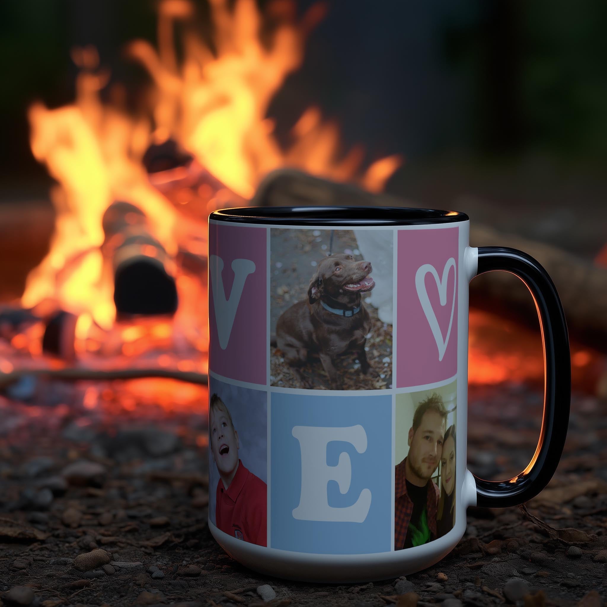 Customizable 6 Photo Mug - Love collage