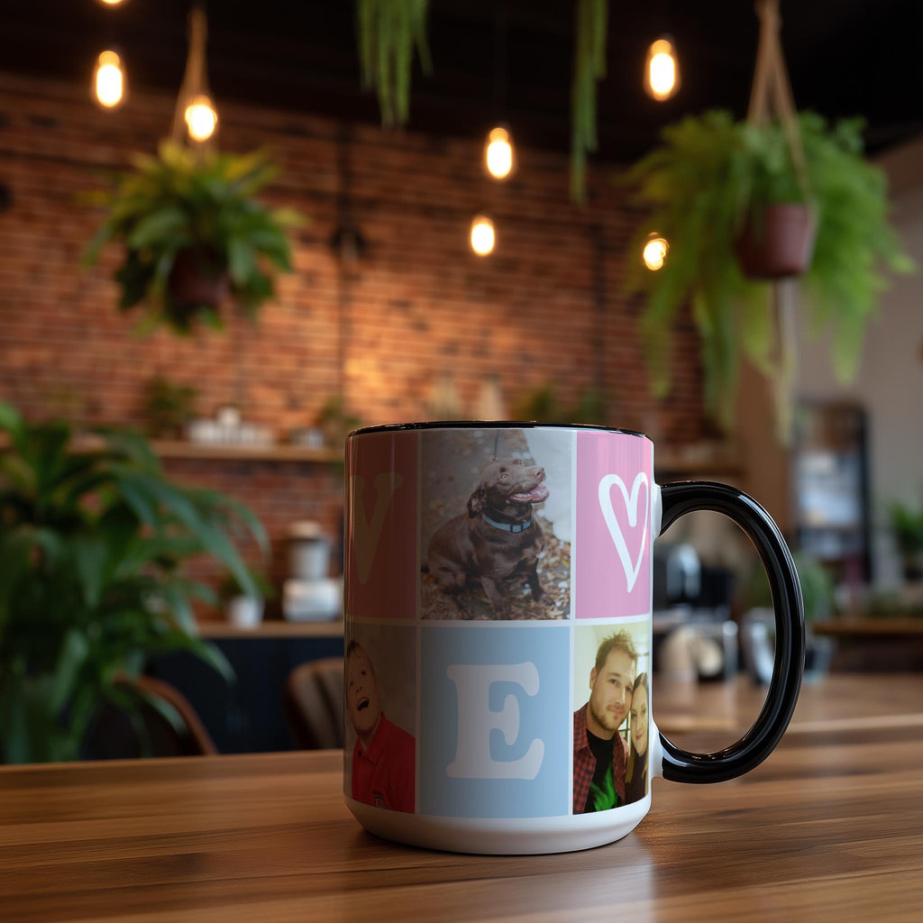 Customizable 6 Photo Mug - Love collage