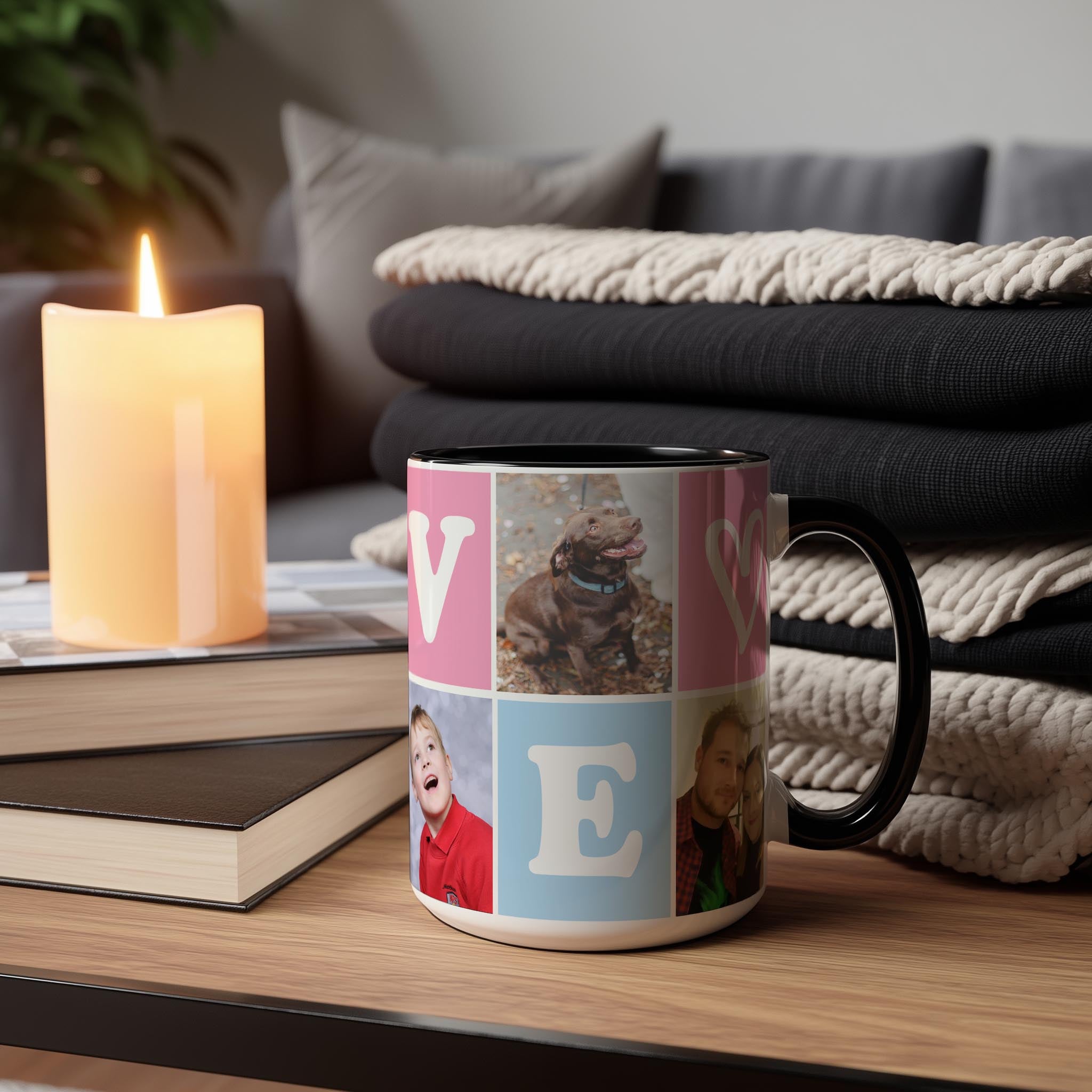 Customizable 6 Photo Mug - Love collage