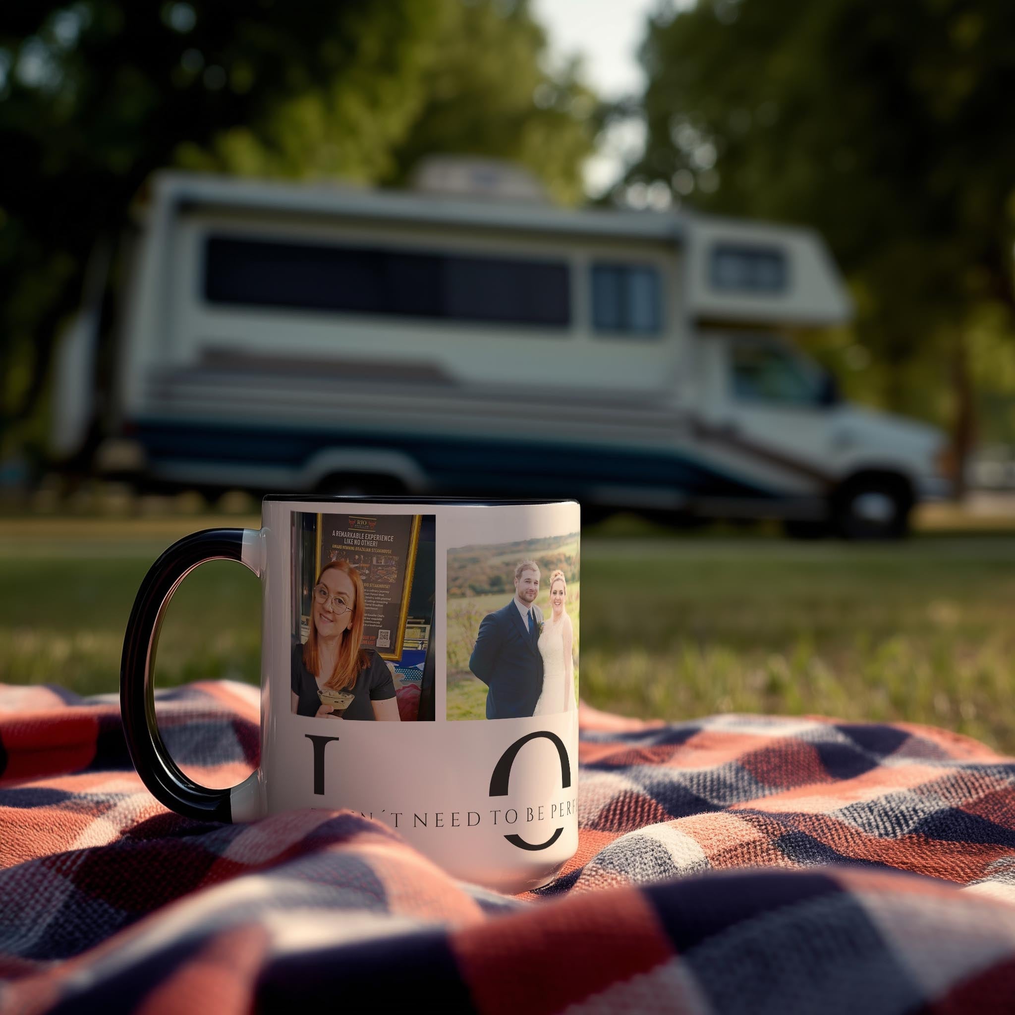 Customizable 4 Photo Mug - Love - Doesn't Need To Be Perfect. It Just Needs To Be True.