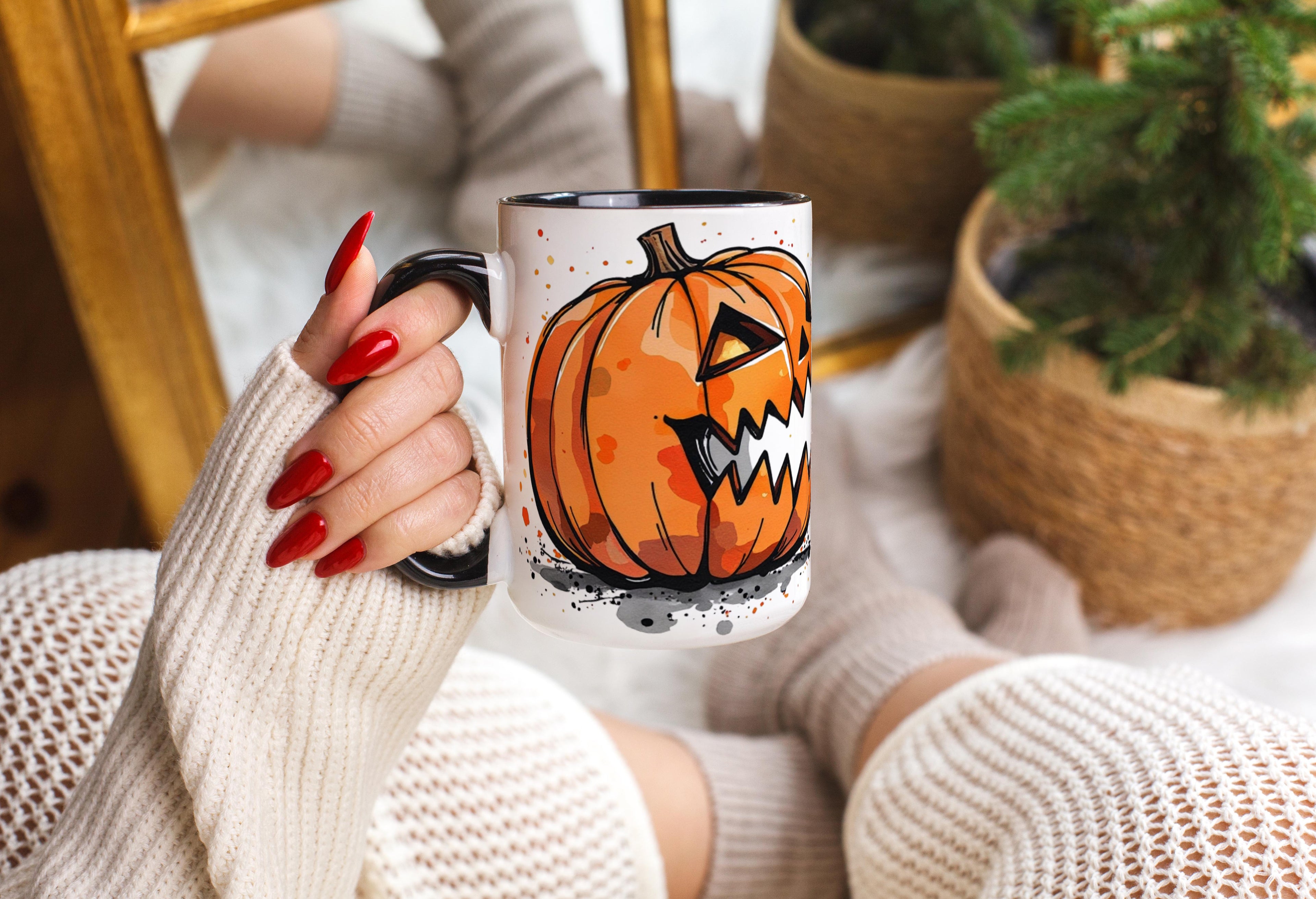 Pumpkin Eating Ghosts - Halloween Mug