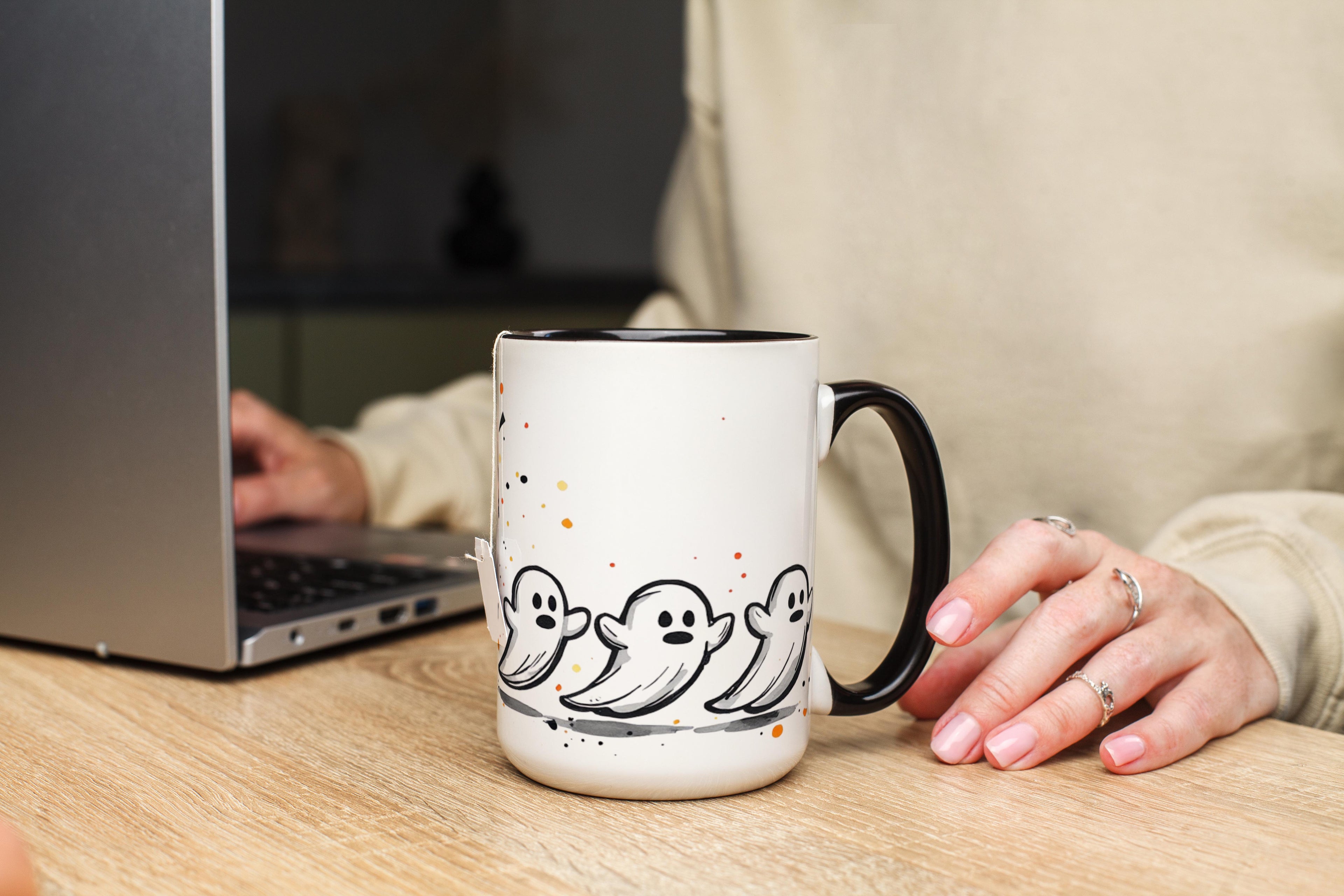 Pumpkin Eating Ghosts - Halloween Mug