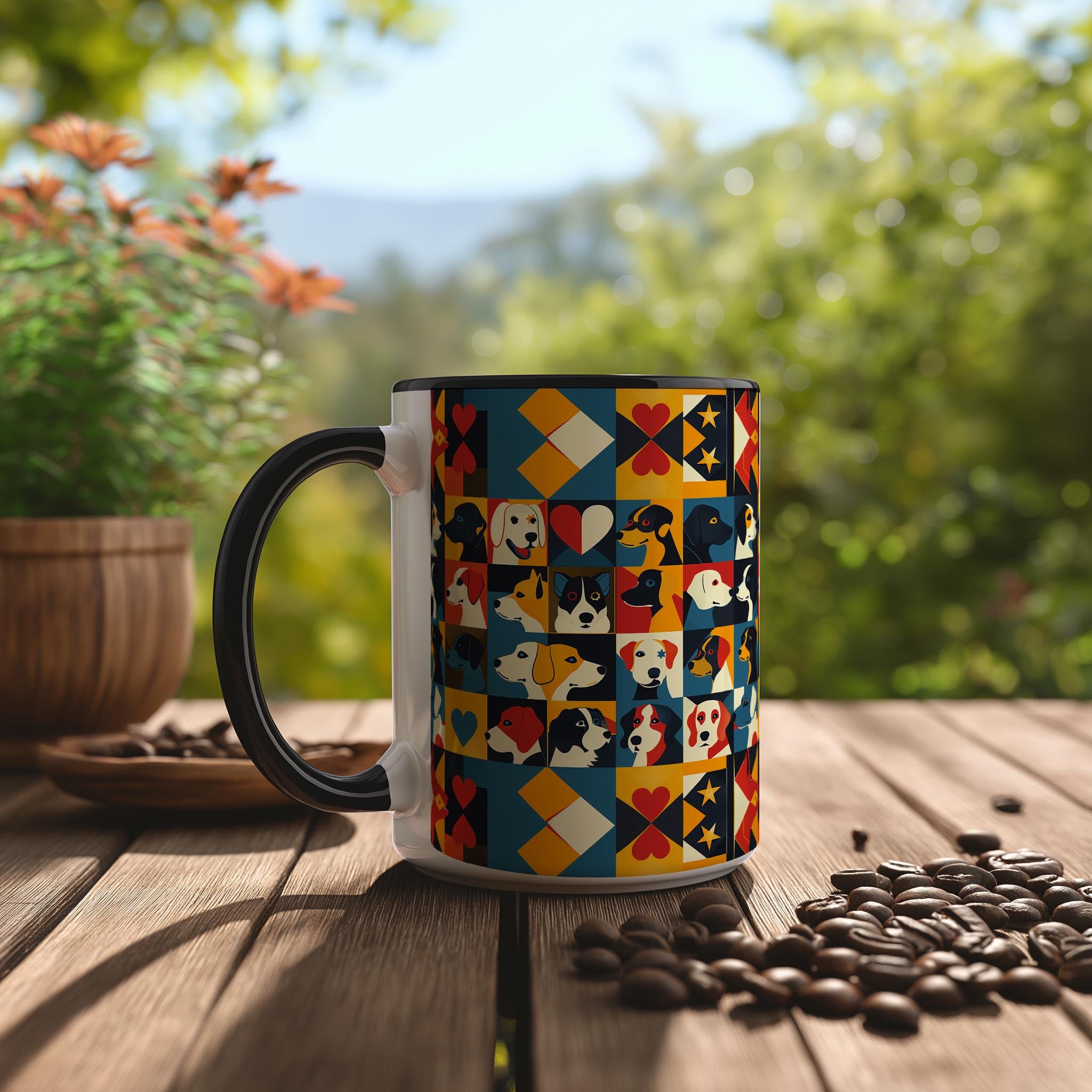 Pop Art Dog Pattern - Pet Lovers Mug