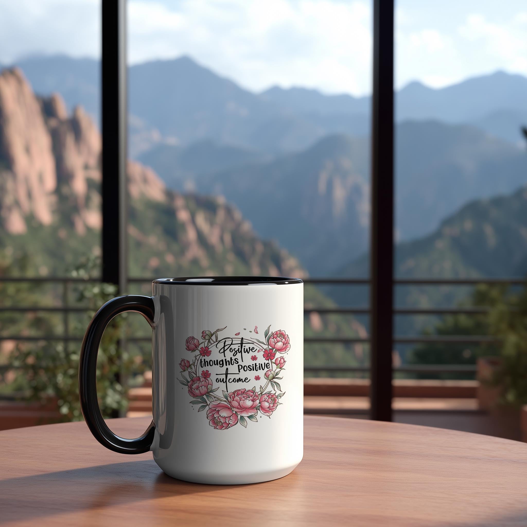 Positive Thoughts, Positive Outcome - Affirmation and Motivation Mug