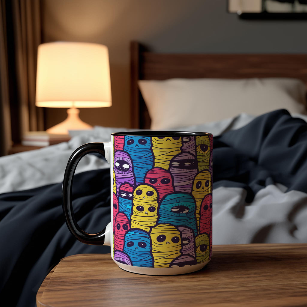 Colorful Mummies Pattern - Halloween Mug