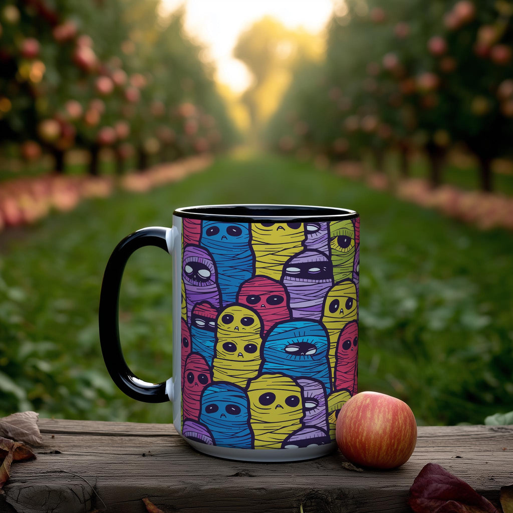 Colorful Mummies Pattern - Halloween Mug
