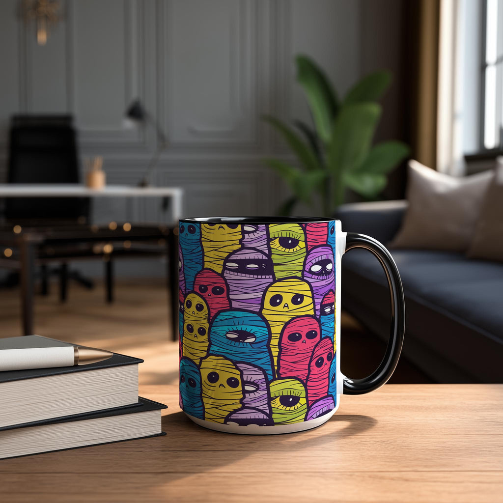 Colorful Mummies Pattern - Halloween Mug