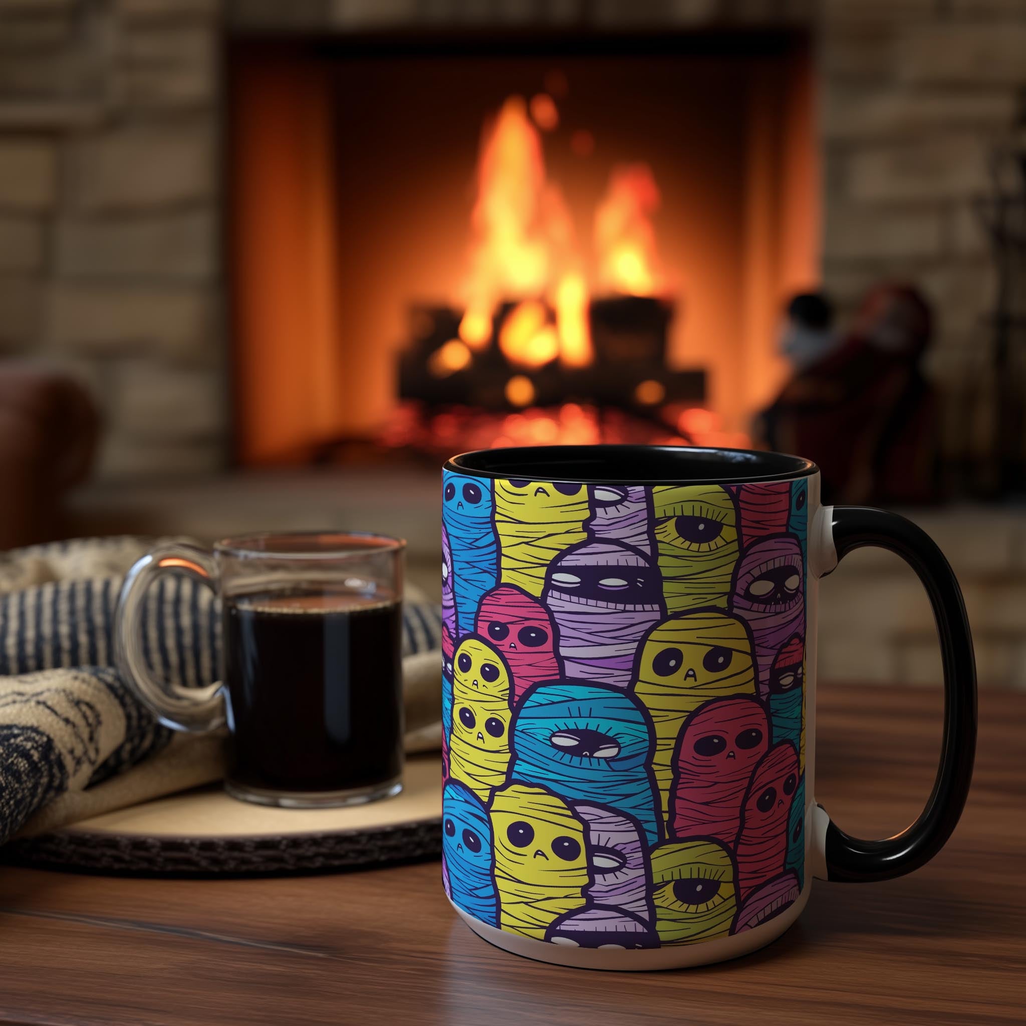 Colorful Mummies Pattern - Halloween Mug