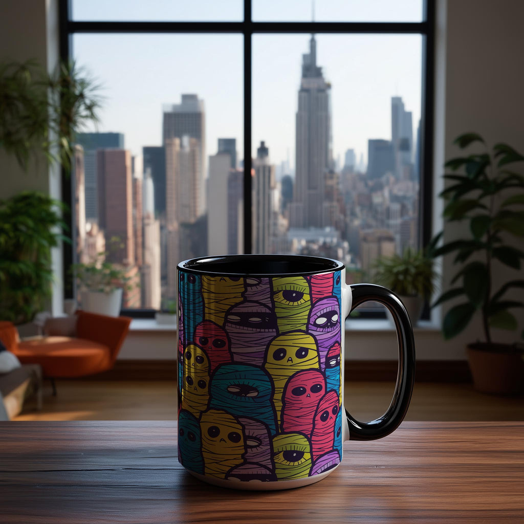 Colorful Mummies Pattern - Halloween Mug