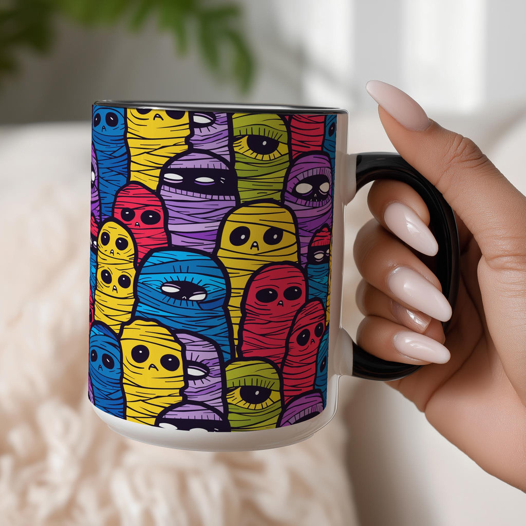 Colorful Mummies Pattern - Halloween Mug