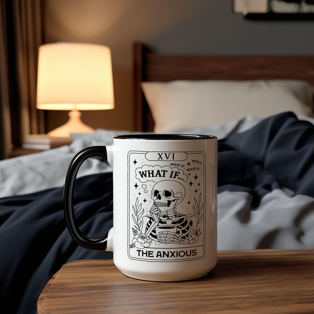 The Anxious - Skeleton tarot Card - Halloween Mug