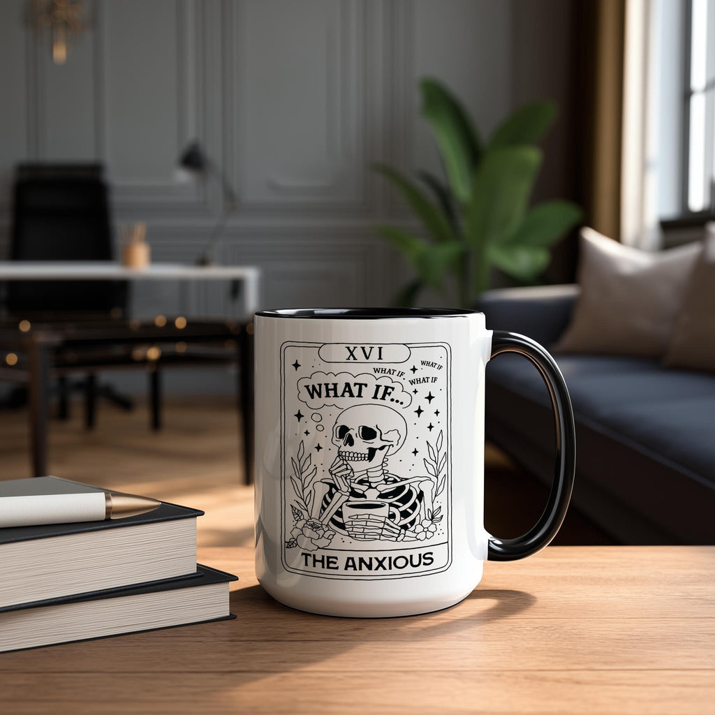 The Anxious - Skeleton tarot Card - Halloween Mug