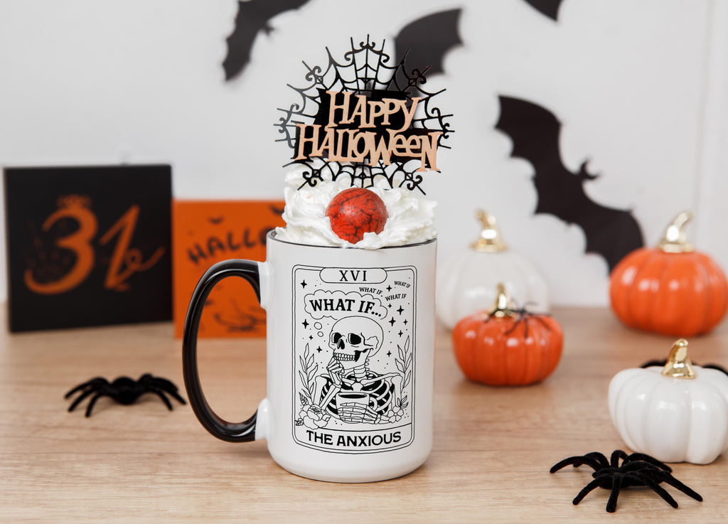 The Anxious - Skeleton tarot Card - Halloween Mug