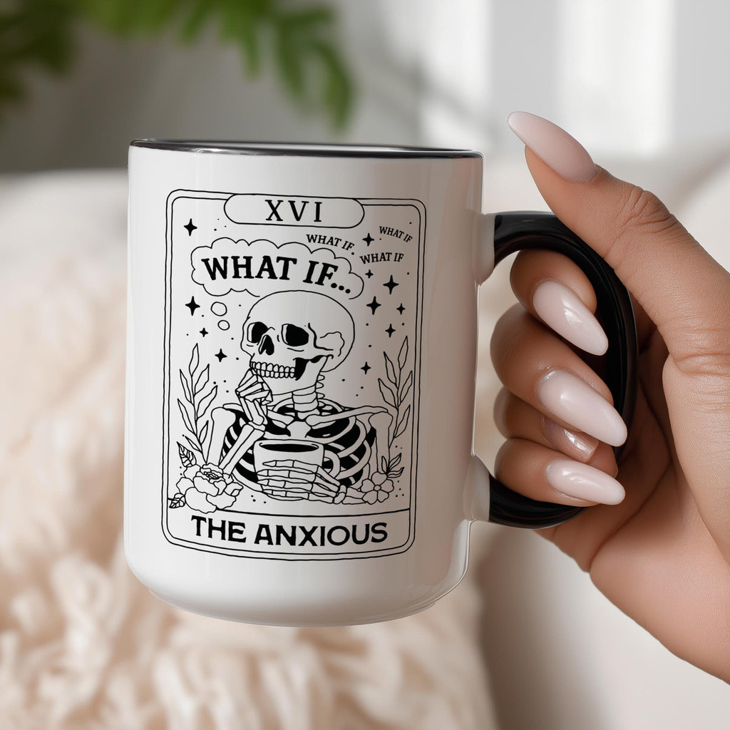 The Anxious - Skeleton tarot Card - Halloween Mug