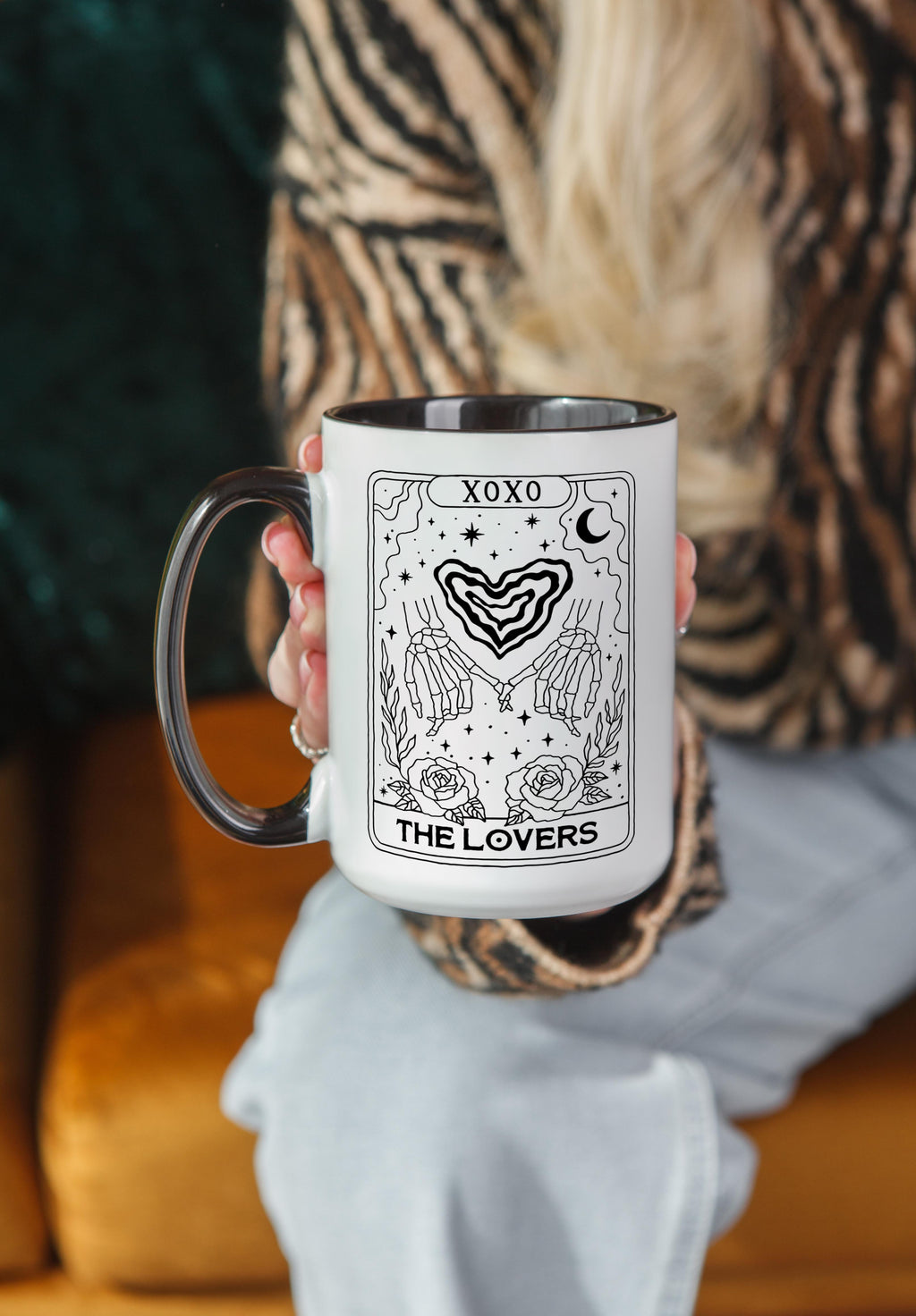 The Lovers - Skeleton Tarot Card - Halloween Mug