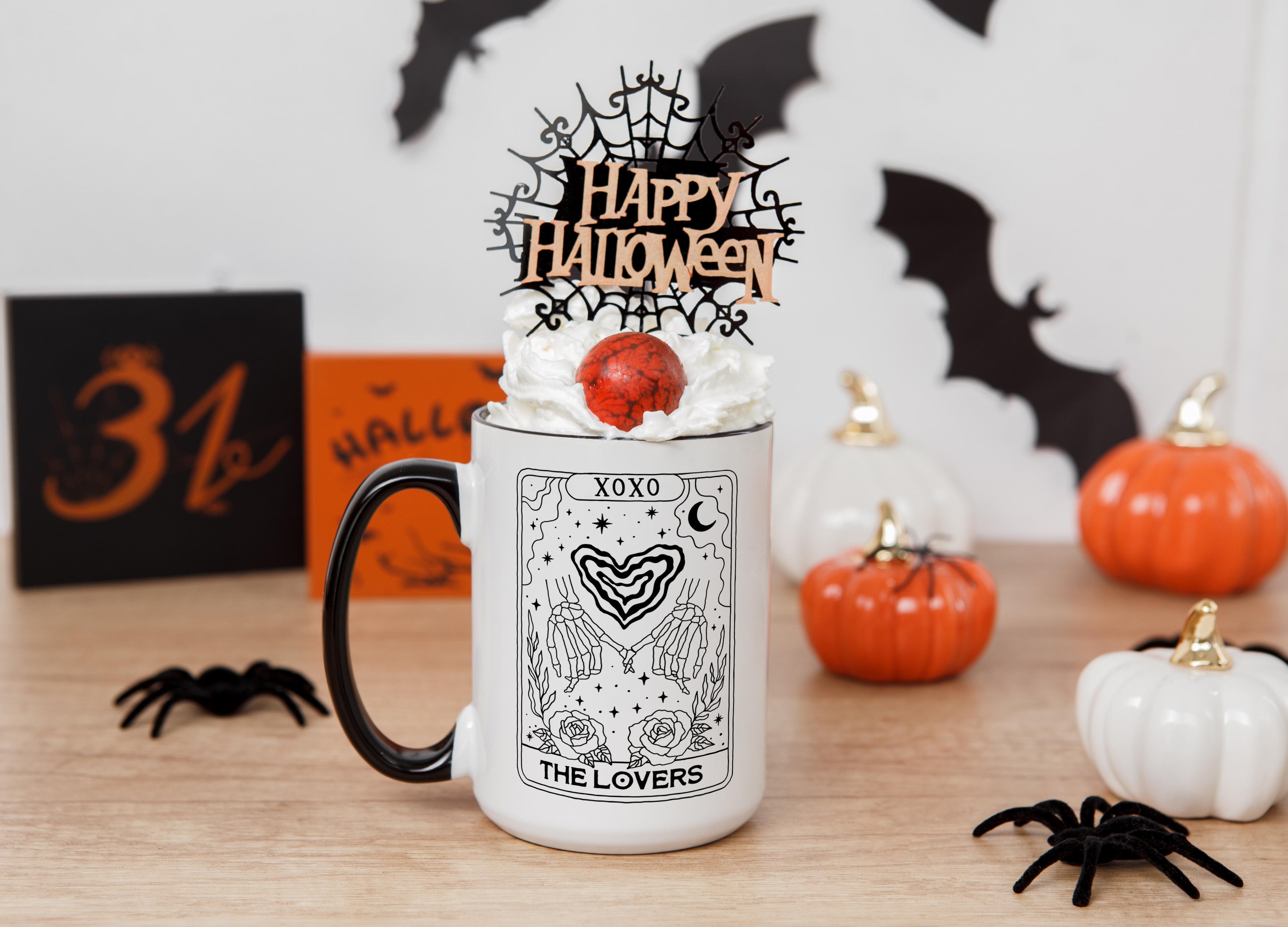 The Lovers - Skeleton Tarot Card - Halloween Mug