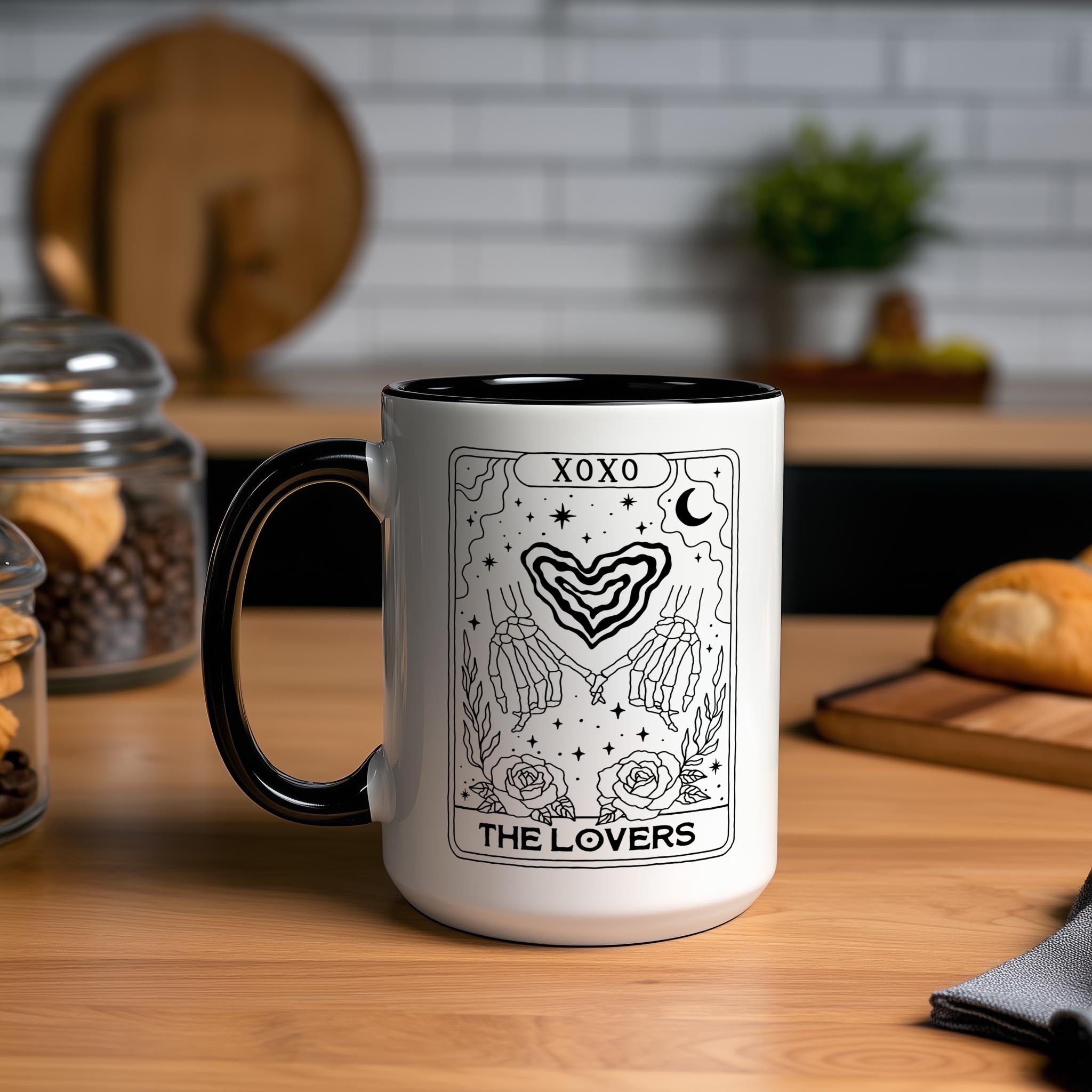 The Lovers - Skeleton Tarot Card - Halloween Mug