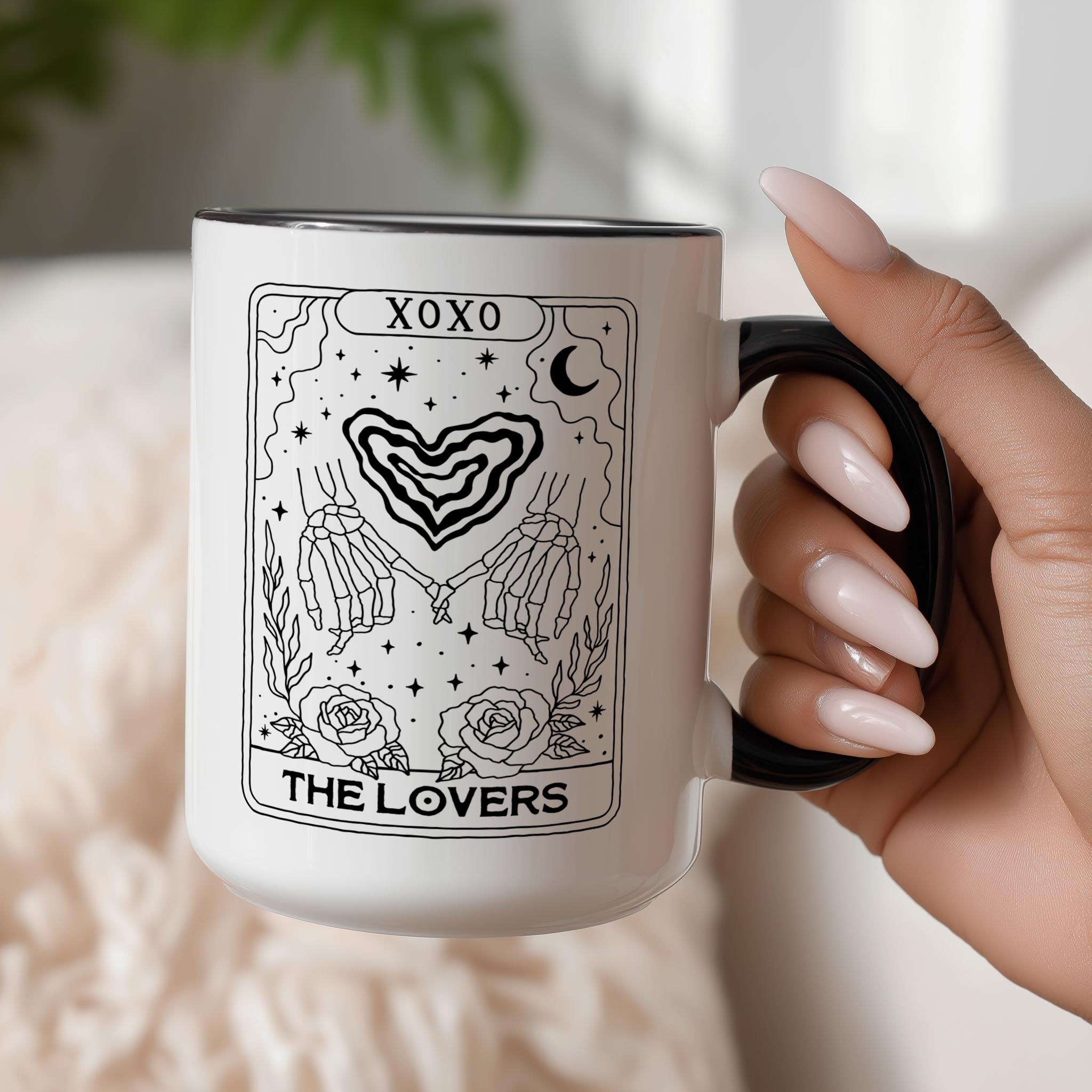 The Lovers - Skeleton Tarot Card - Halloween Mug