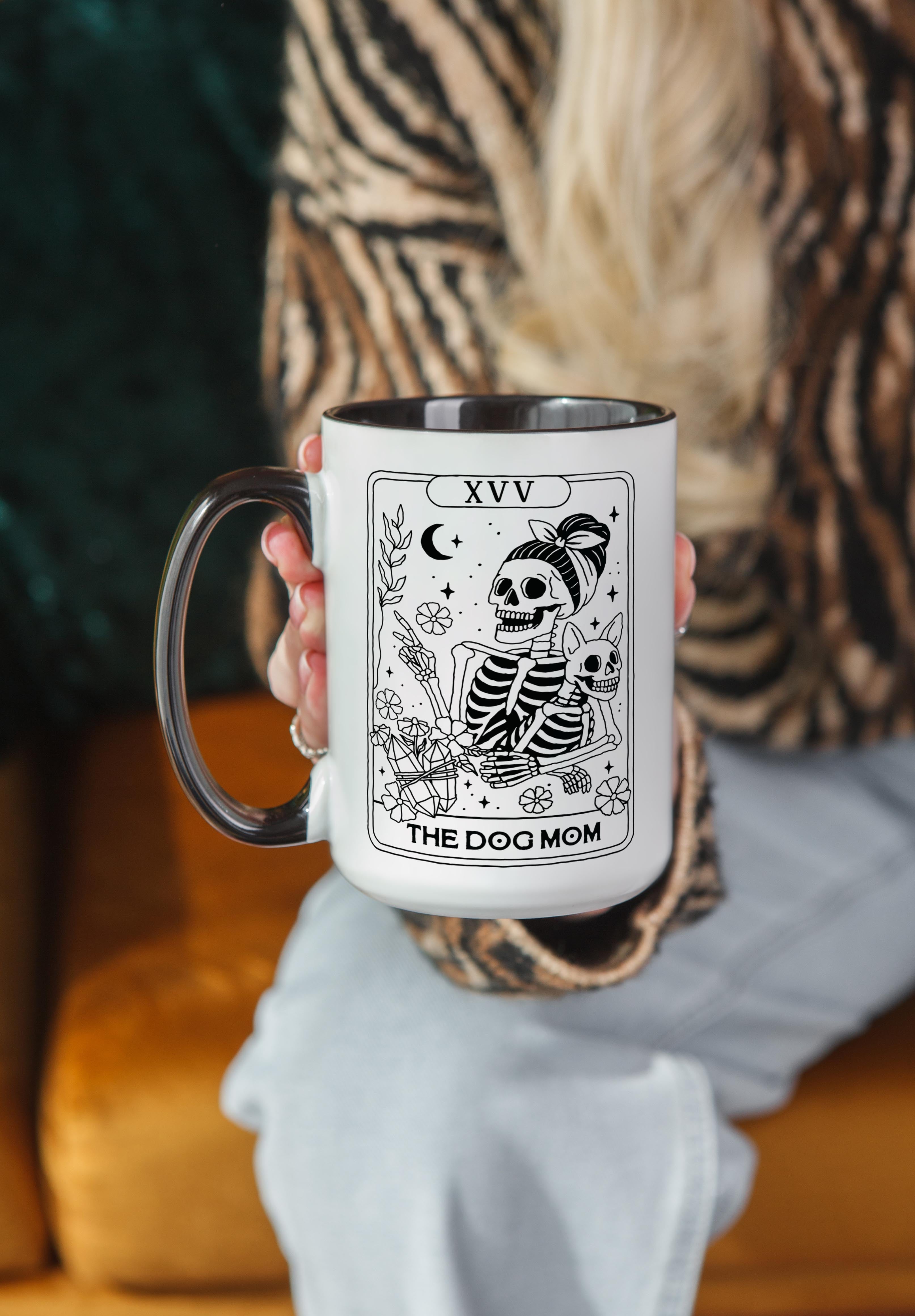 The Dog Mom - Skeleton Tarot Card - Halloween Mug