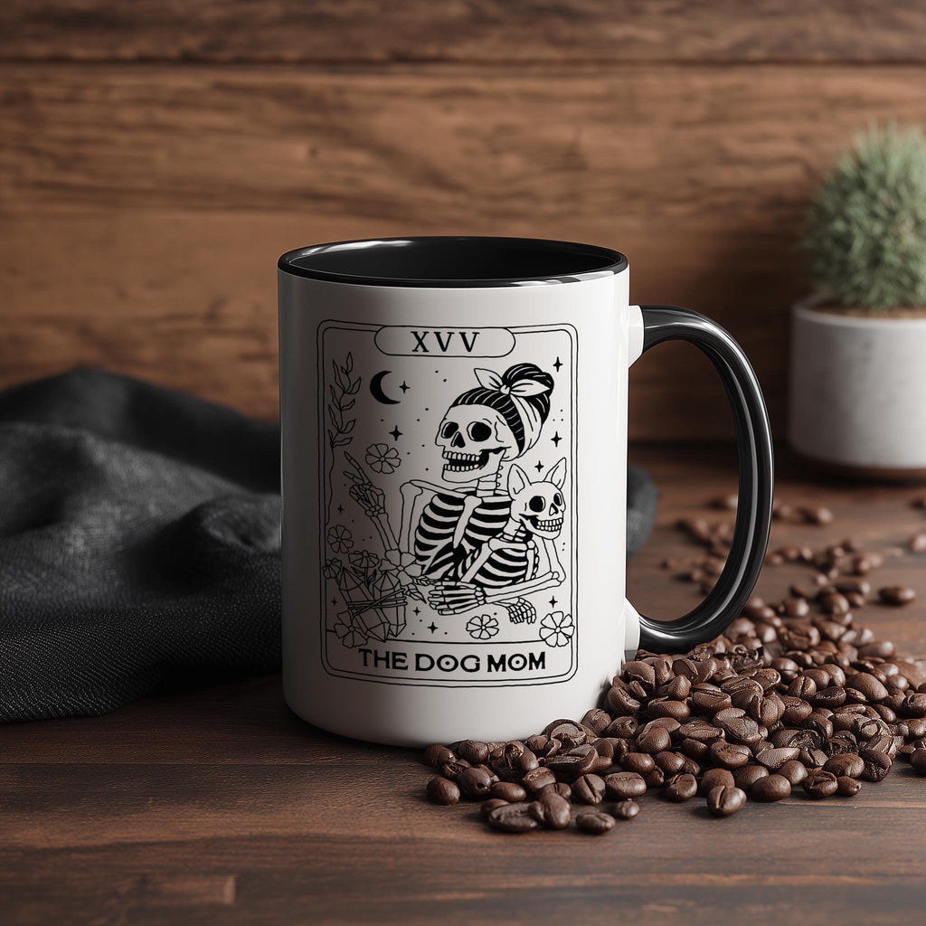 The Dog Mom - Skeleton Tarot Card - Halloween Mug