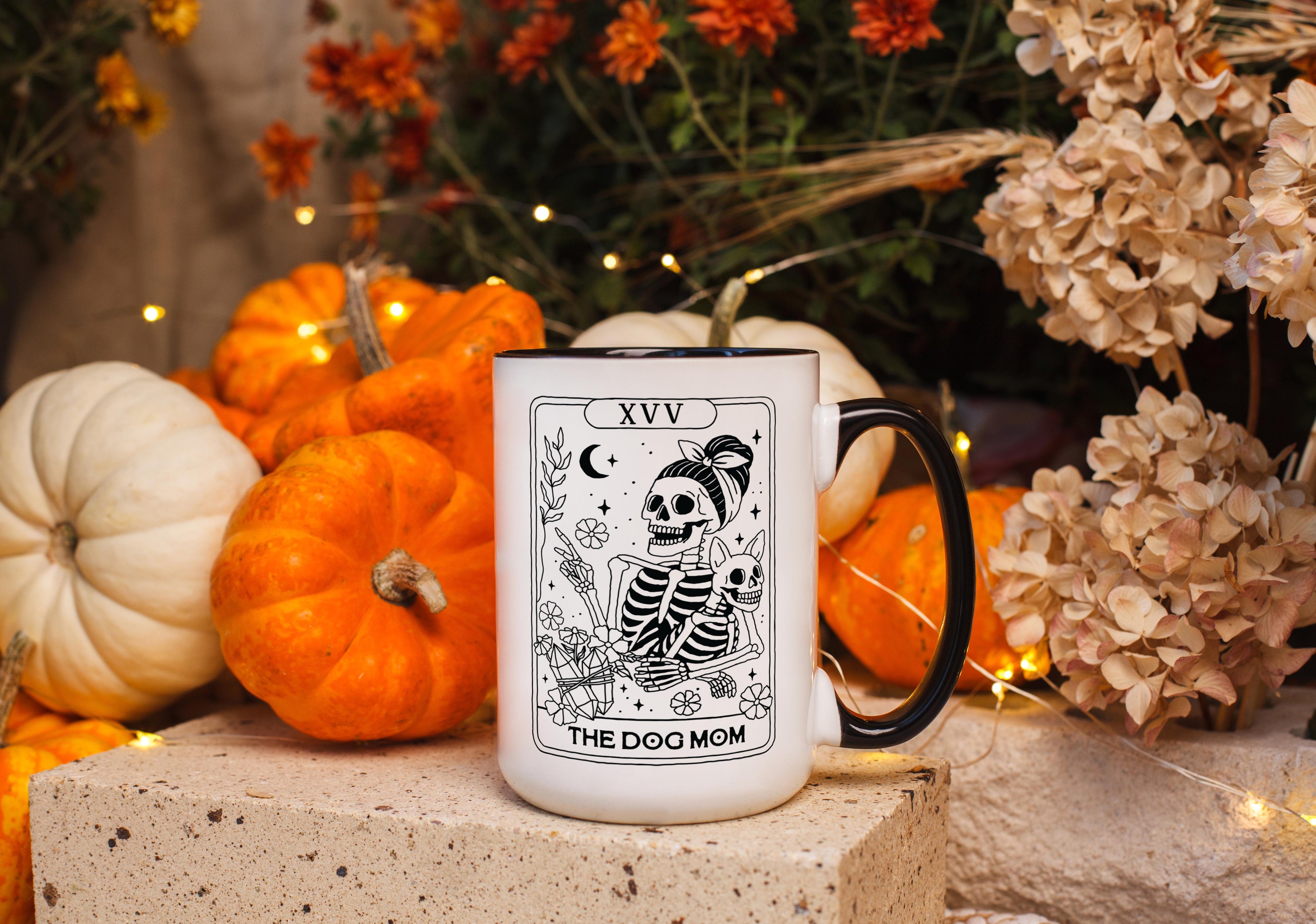 The Dog Mom - Skeleton Tarot Card - Halloween Mug