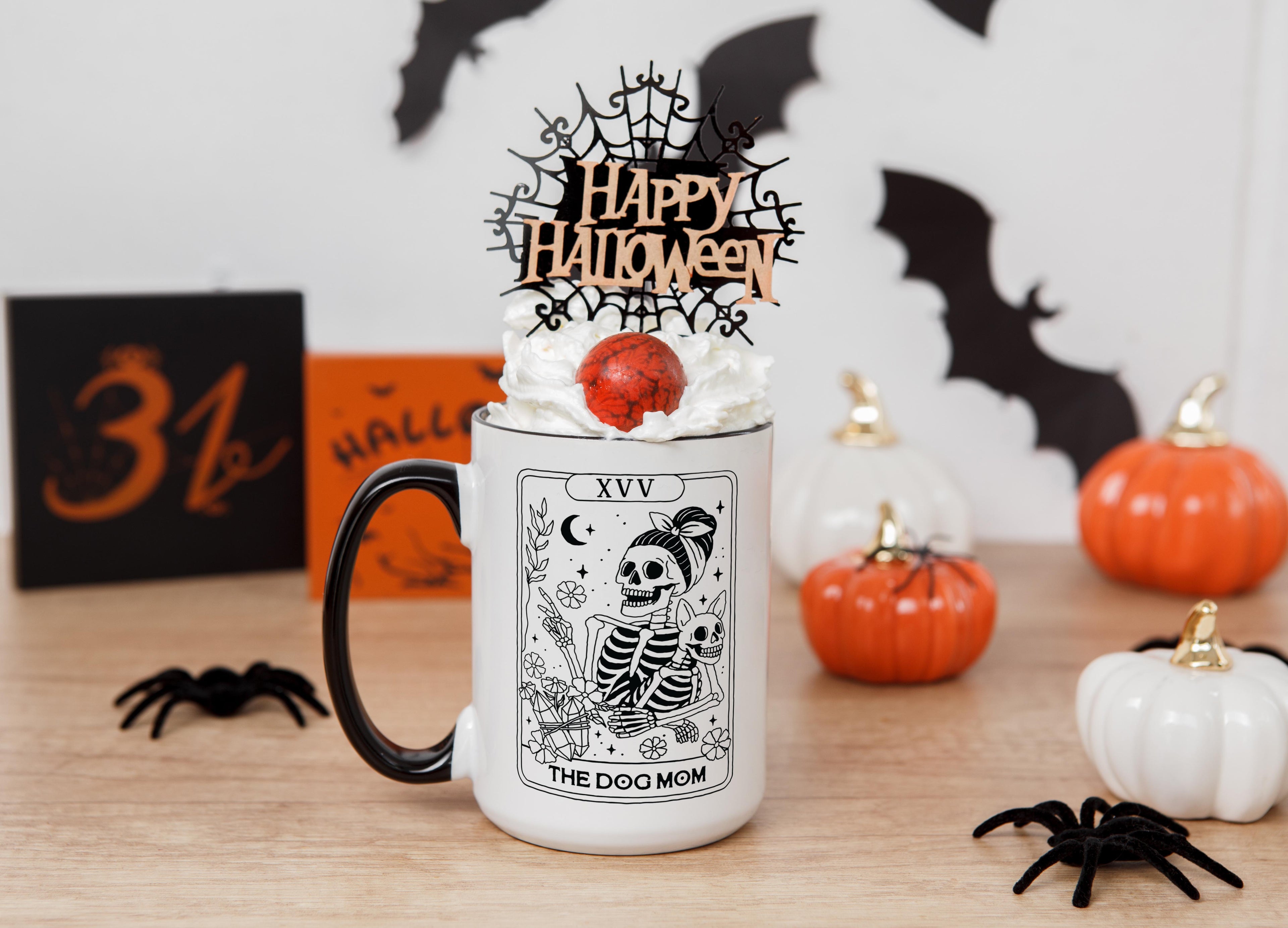The Dog Mom - Skeleton Tarot Card - Halloween Mug