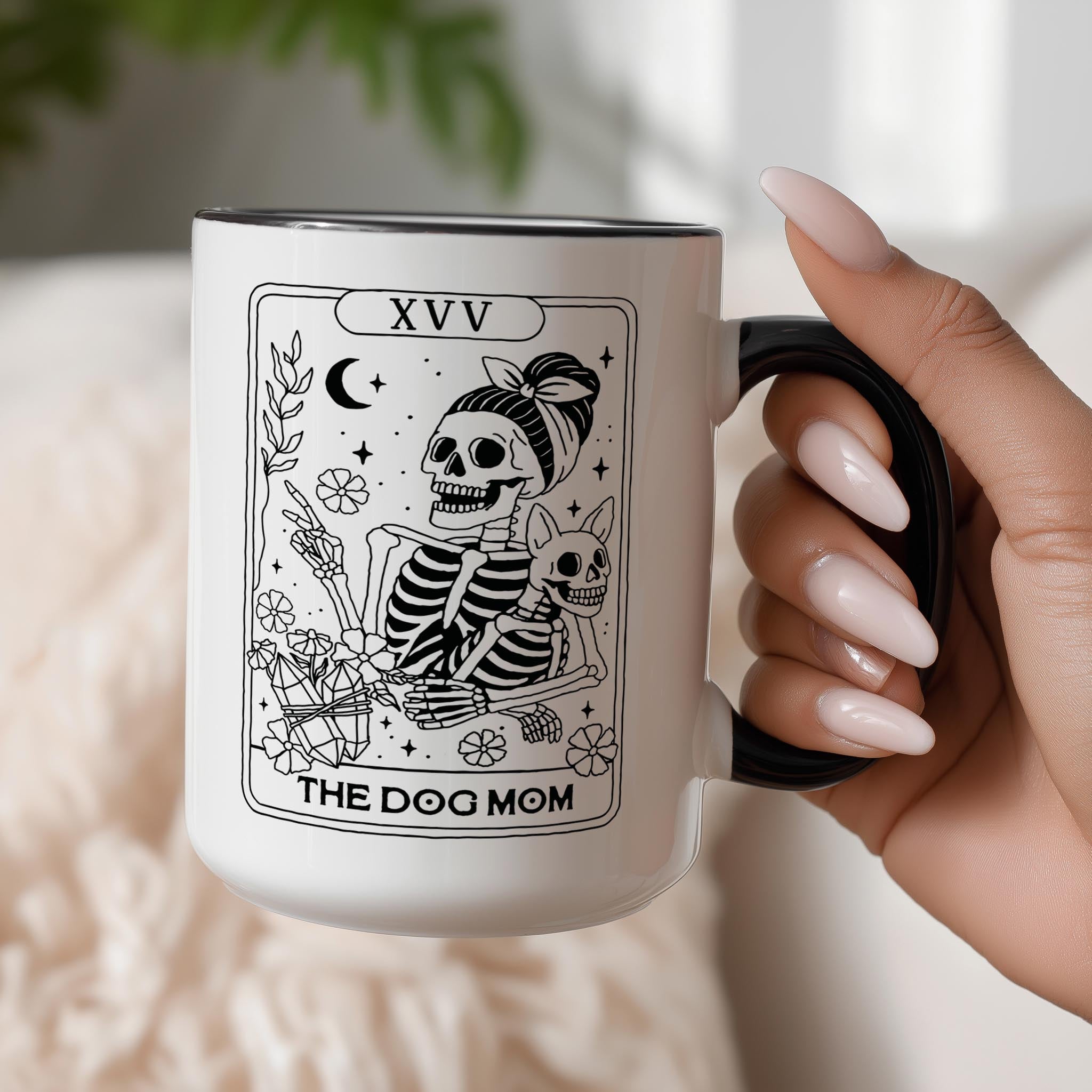 The Dog Mom - Skeleton Tarot Card - Halloween Mug
