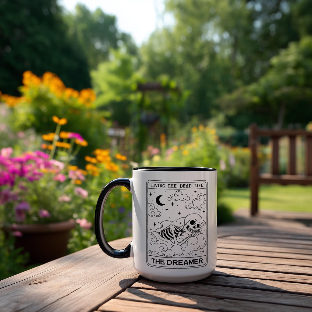 The Dreamer - Skeleton Tarot Card - Halloween Mug