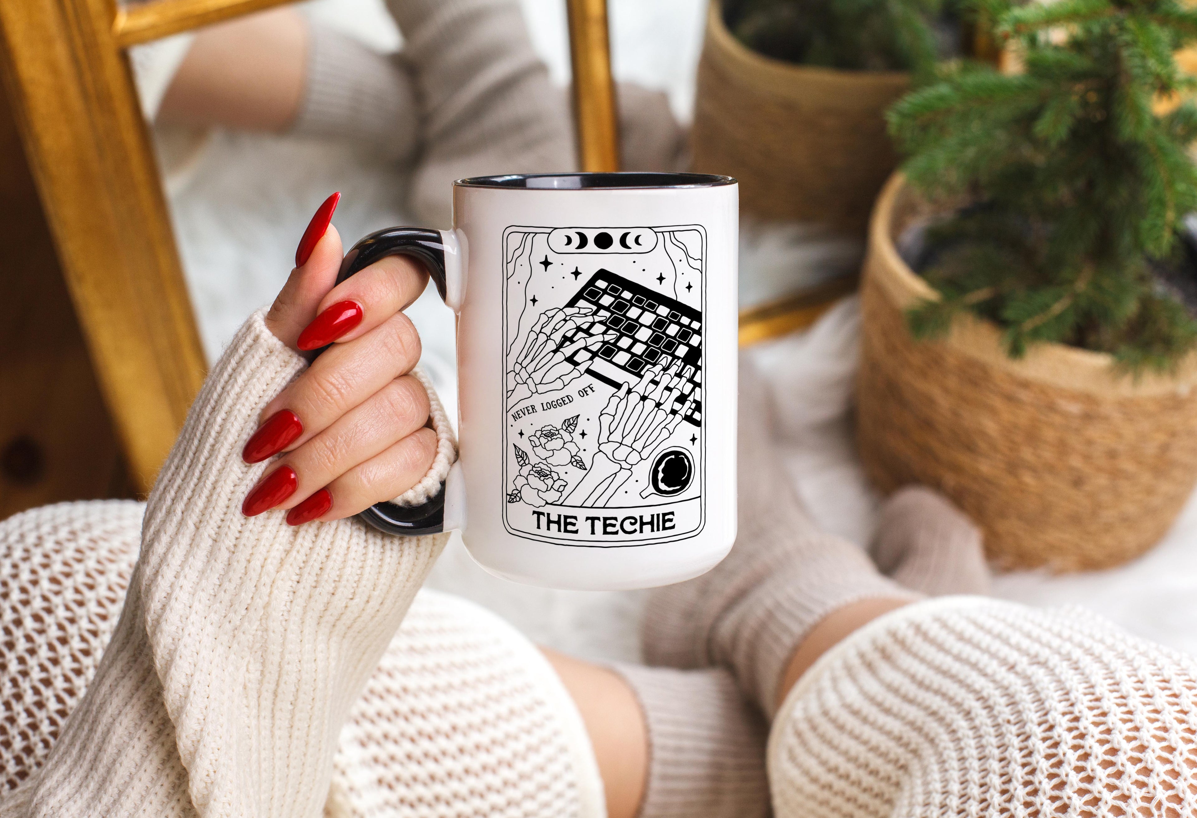 The Techie - Skeleton Tarot Card - Halloween Mug