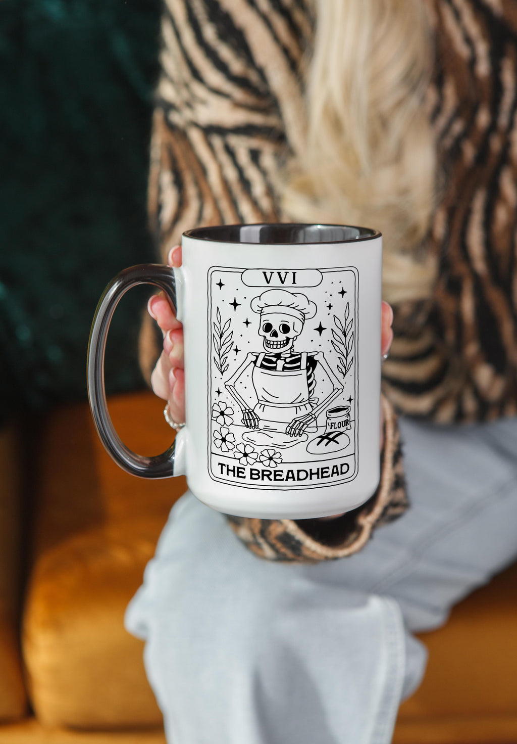 The Breadhead - Skeleton Tarot Card - Halloween Mug