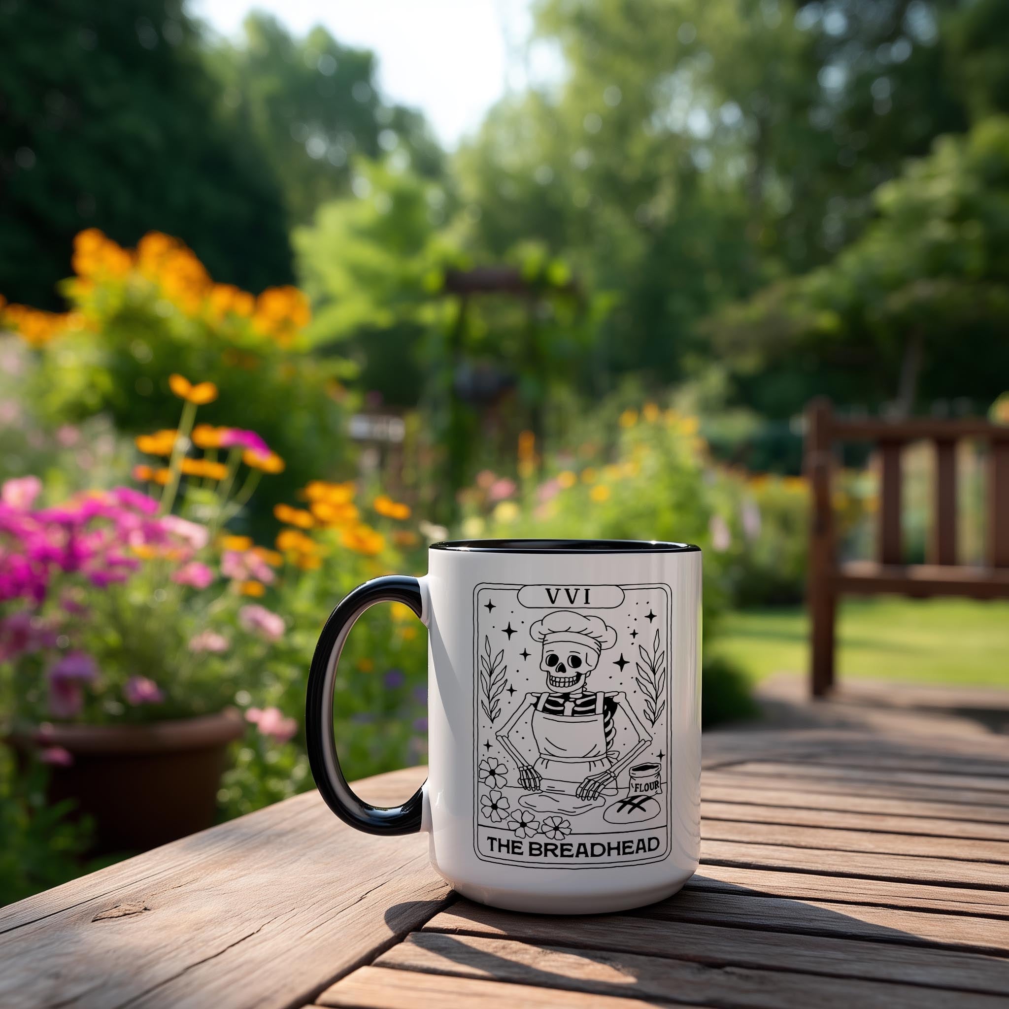 The Breadhead - Skeleton Tarot Card - Halloween Mug