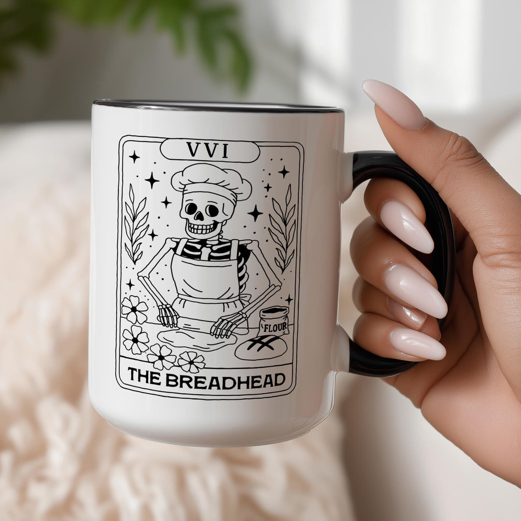 The Breadhead - Skeleton Tarot Card - Halloween Mug