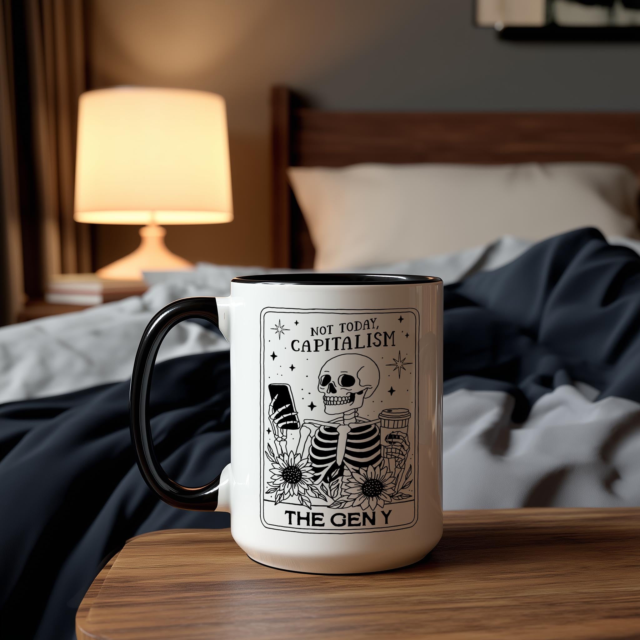 The Gen Y - Skeleton Tarot Card - Halloween Mug