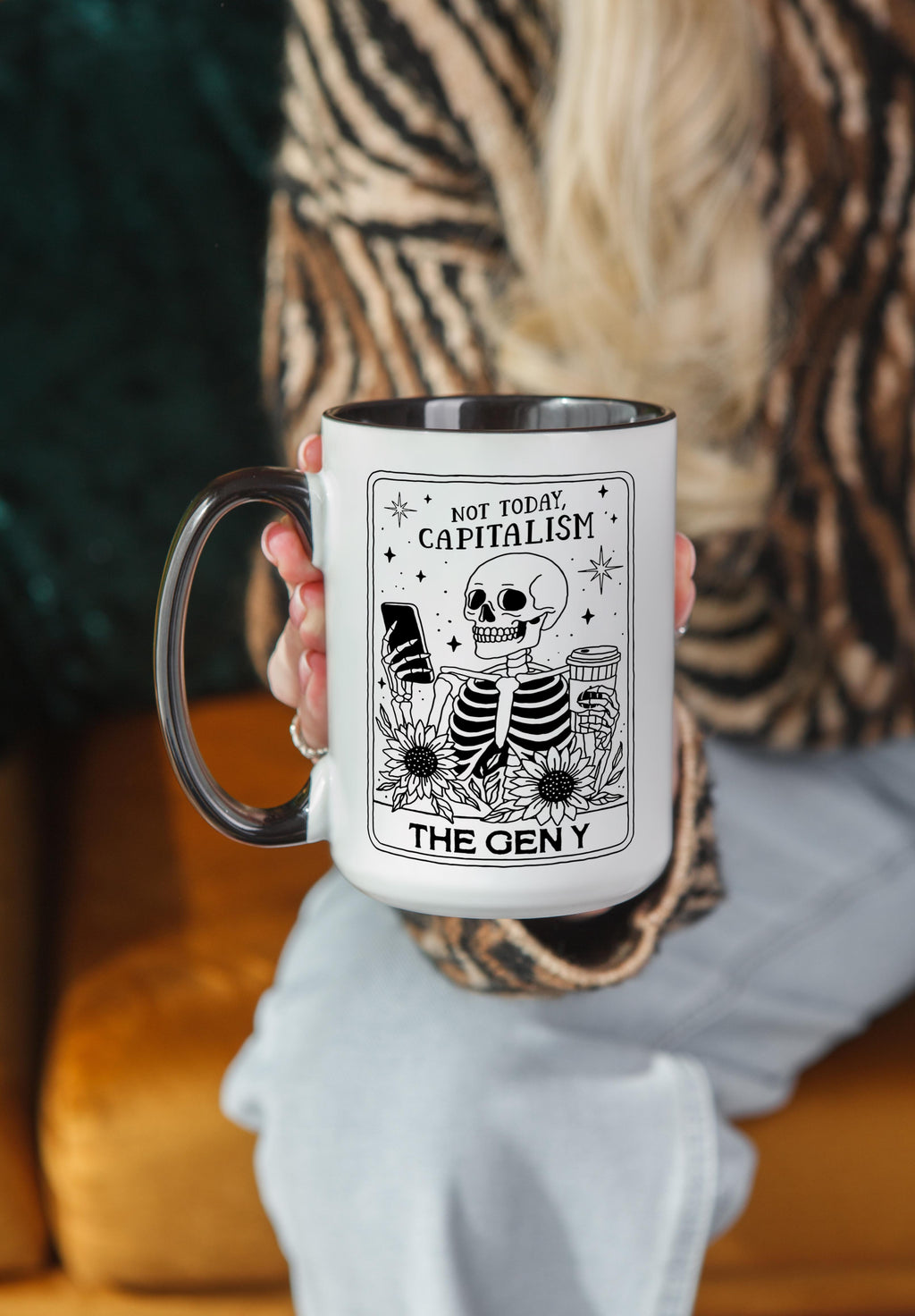 The Gen Y - Skeleton Tarot Card - Halloween Mug
