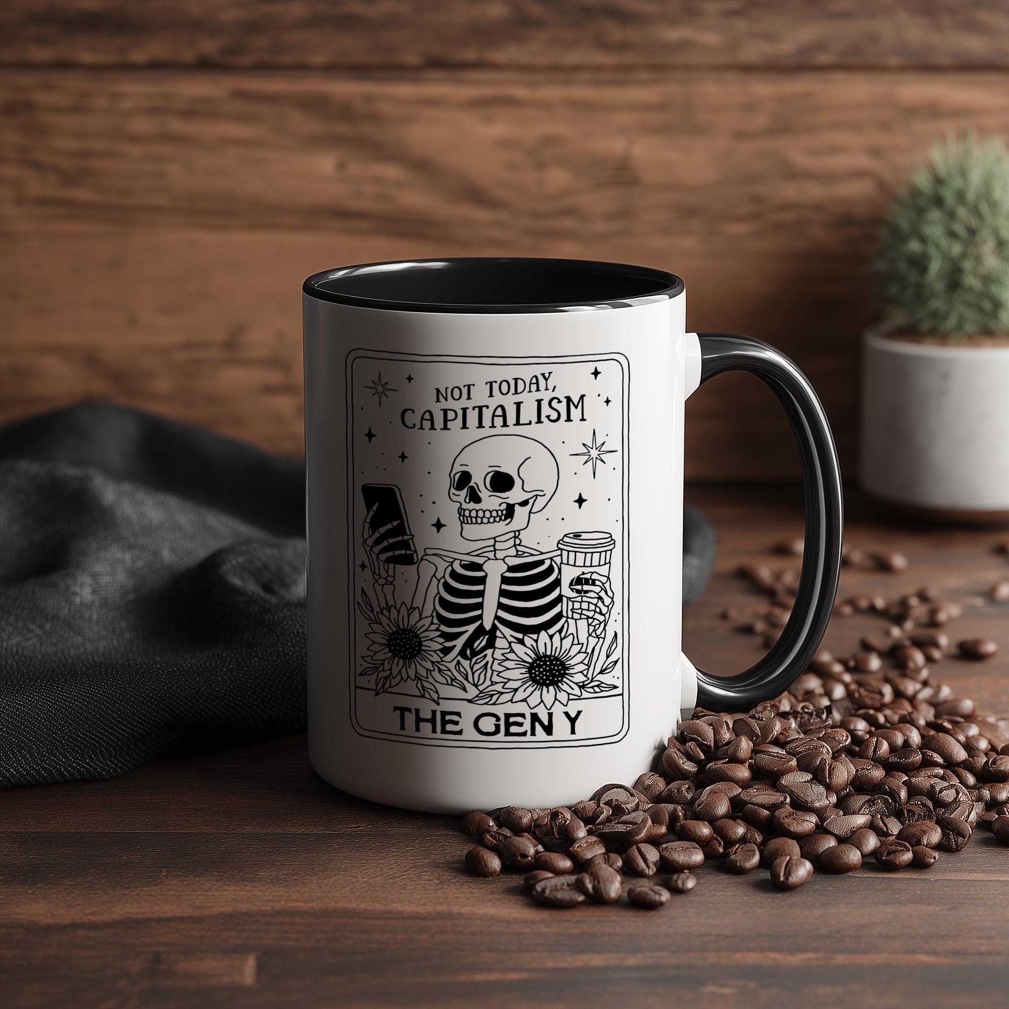 The Gen Y - Skeleton Tarot Card - Halloween Mug