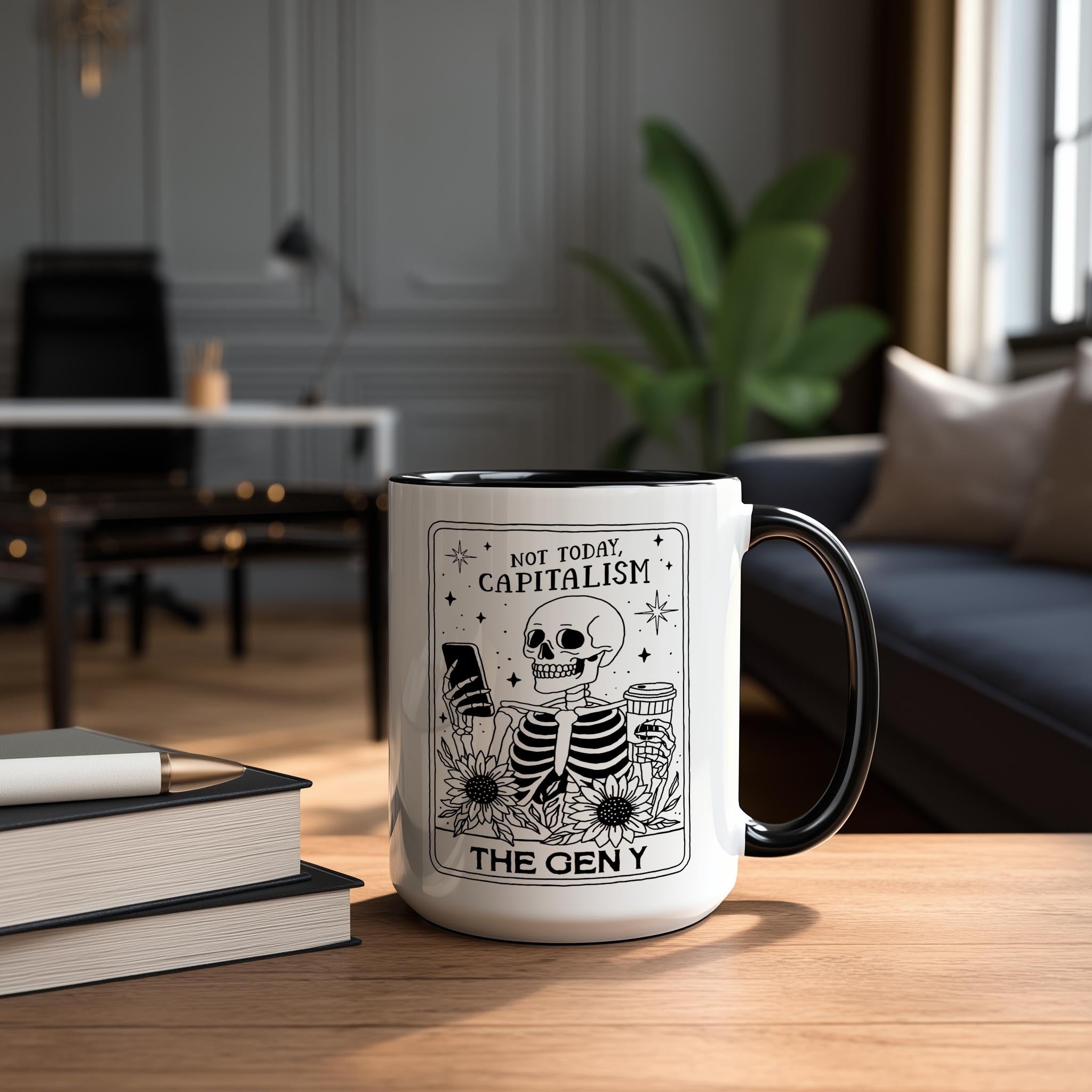 The Gen Y - Skeleton Tarot Card - Halloween Mug