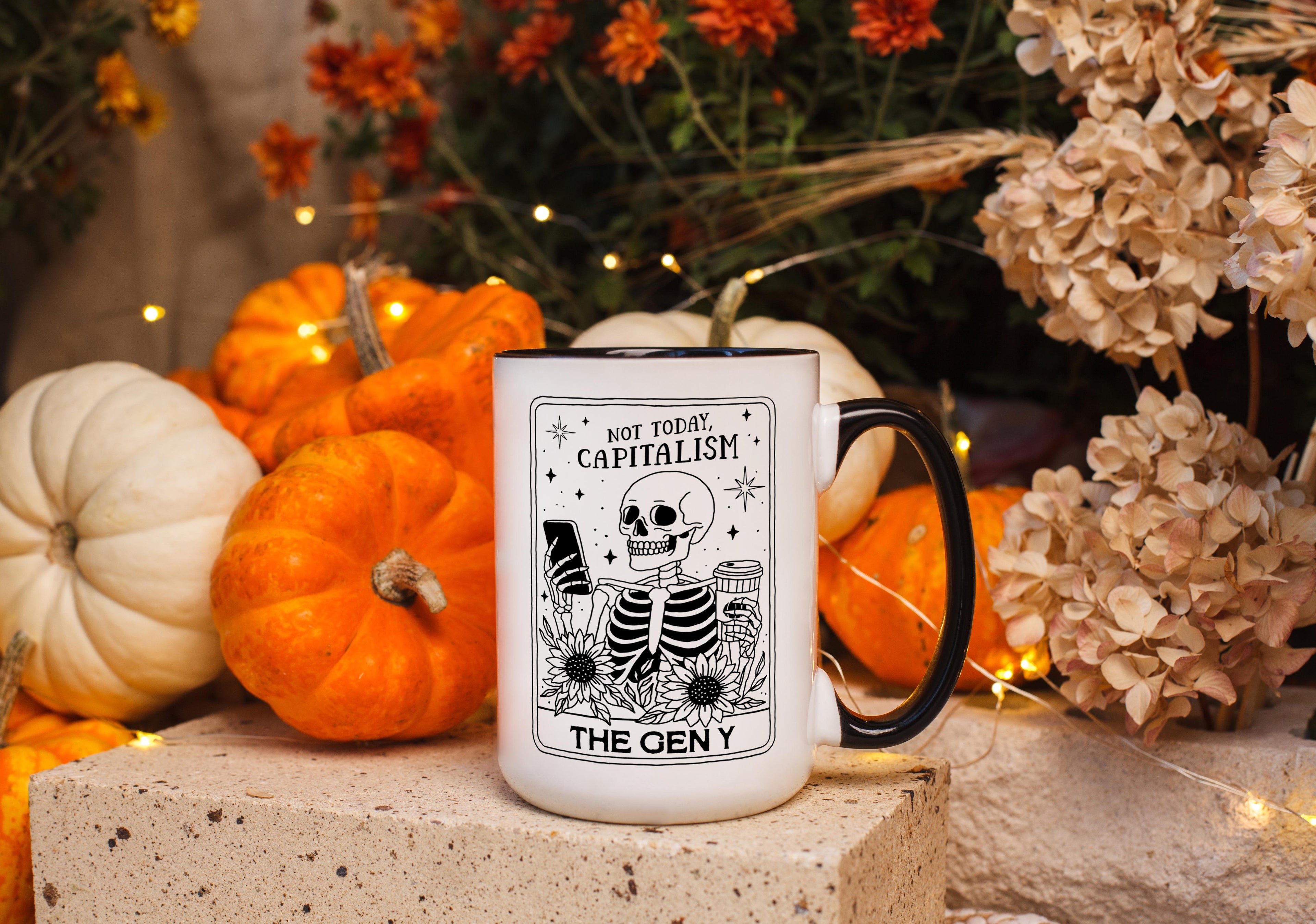 The Gen Y - Skeleton Tarot Card - Halloween Mug