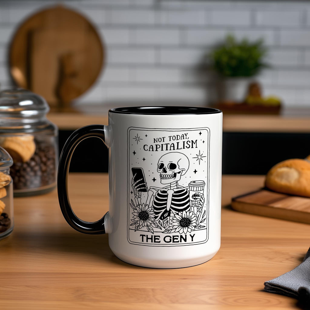 The Gen Y - Skeleton Tarot Card - Halloween Mug