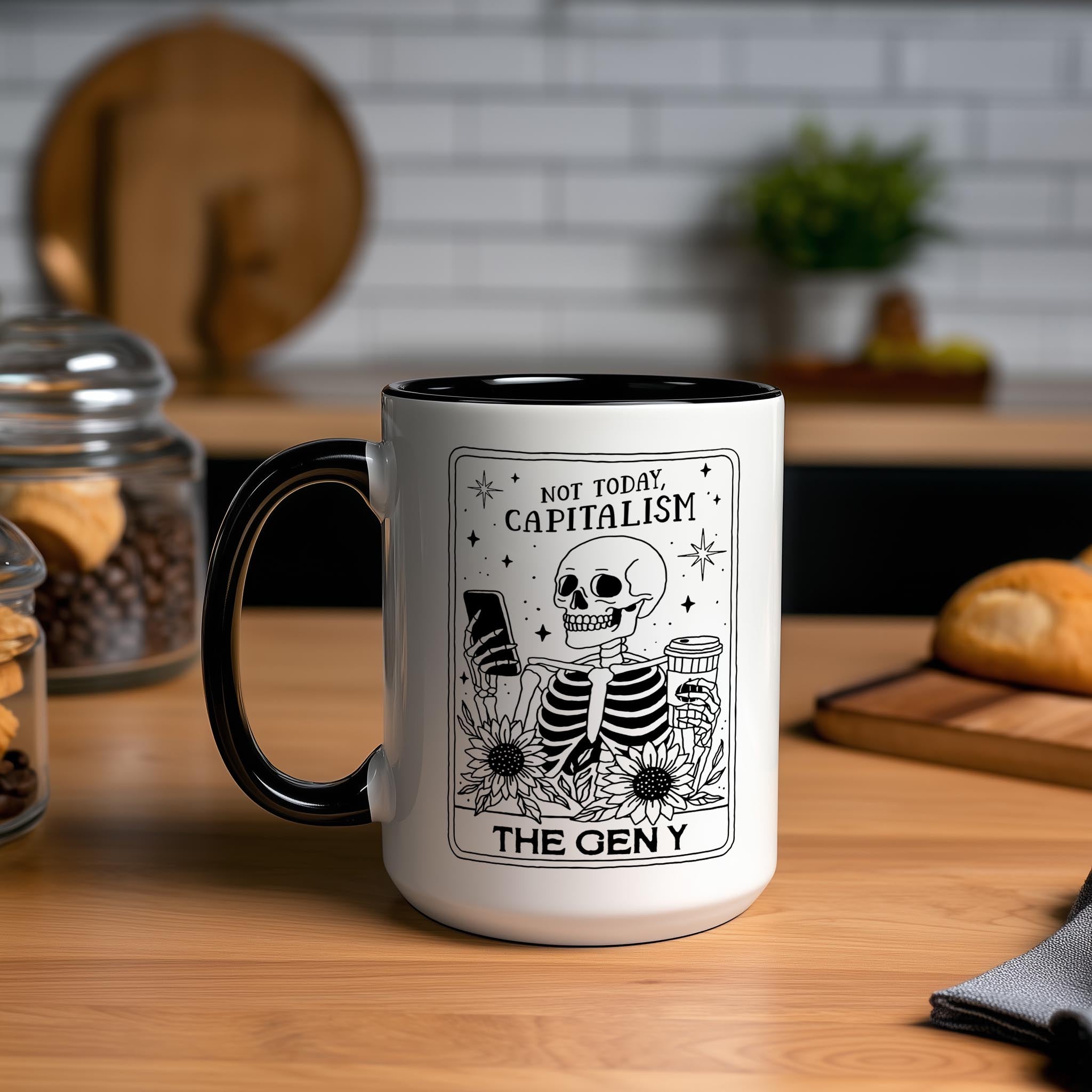 The Gen Y - Skeleton Tarot Card - Halloween Mug