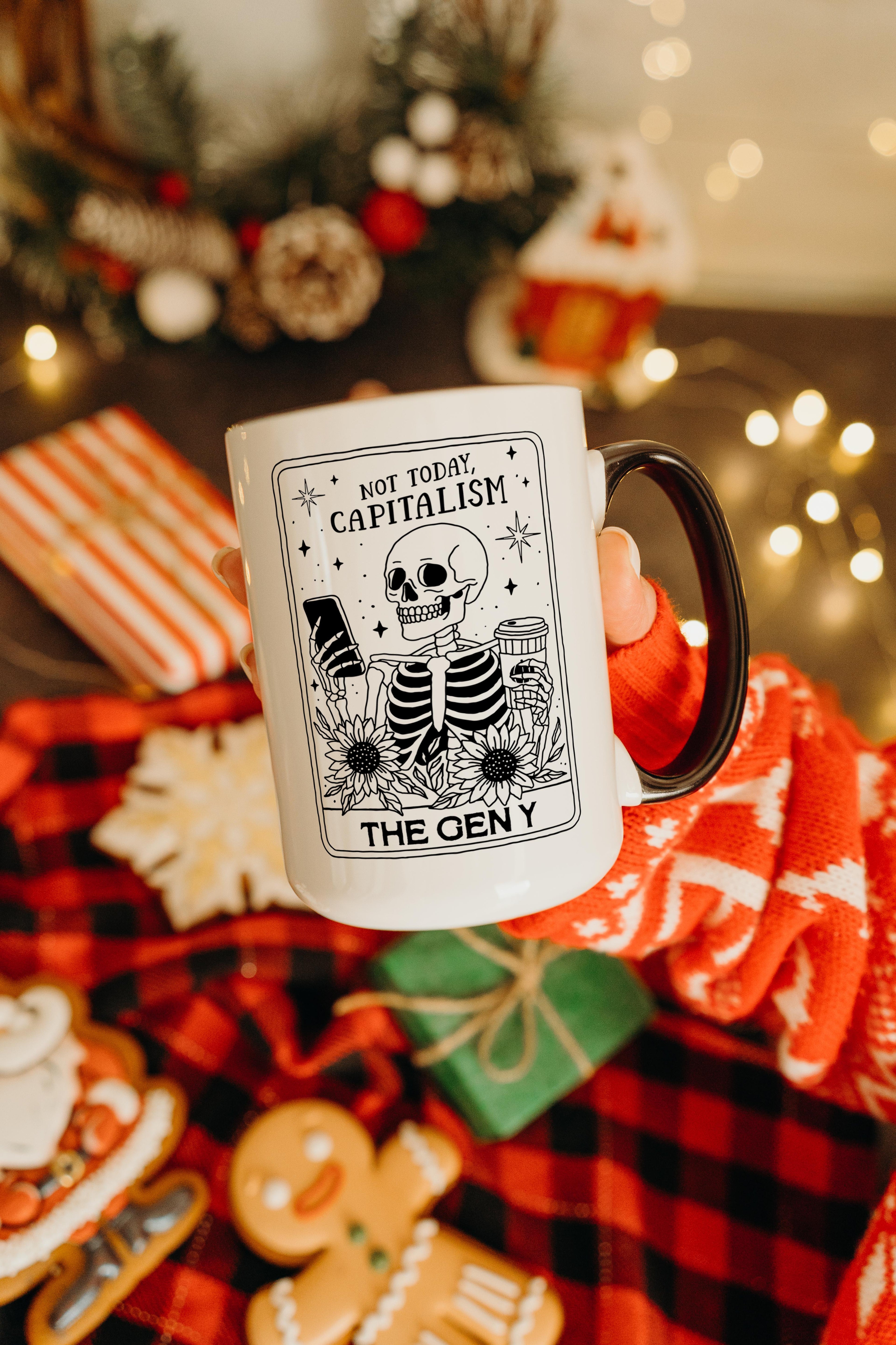 The Gen Y - Skeleton Tarot Card - Halloween Mug