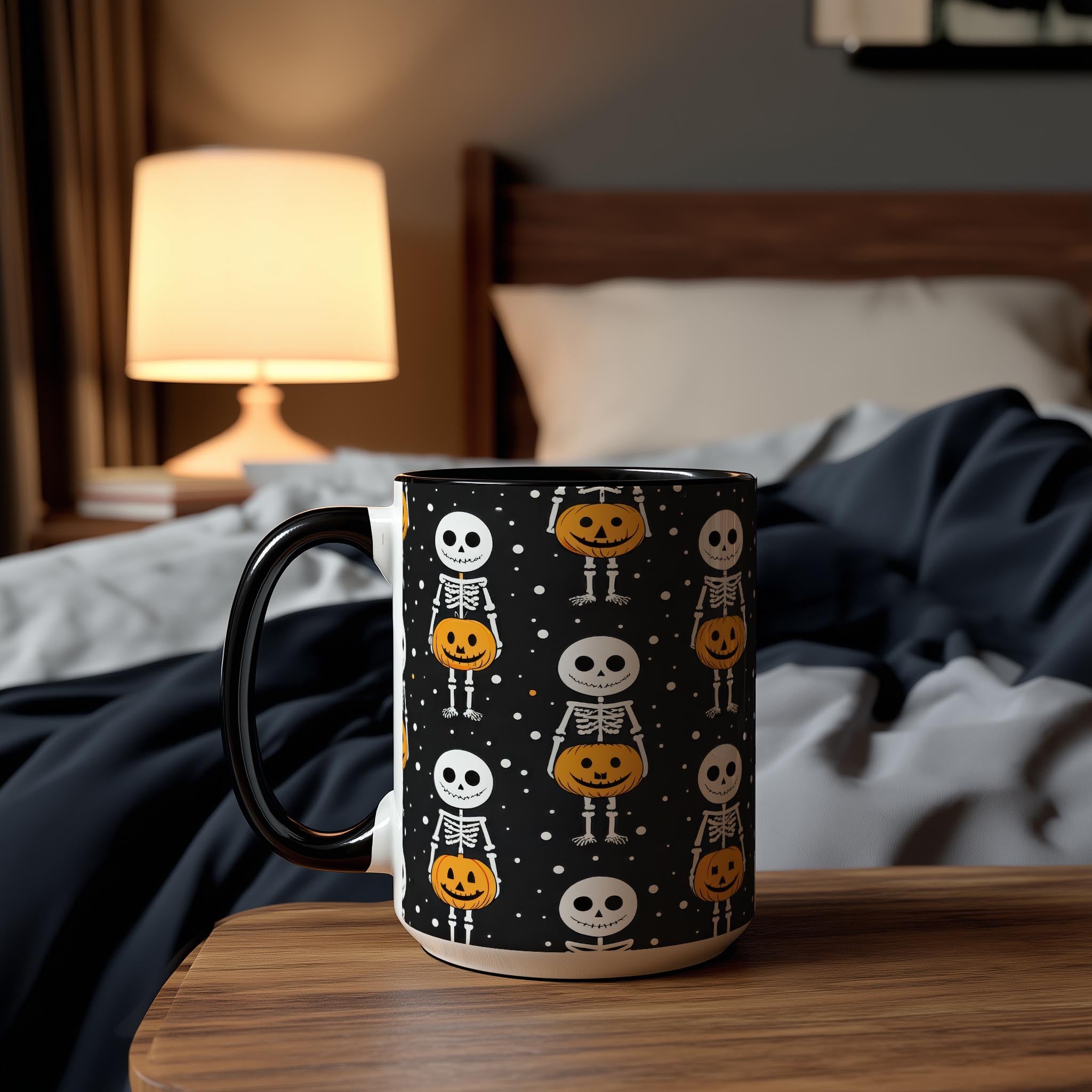 Skeleton with Pumpkins - Halloween Mug