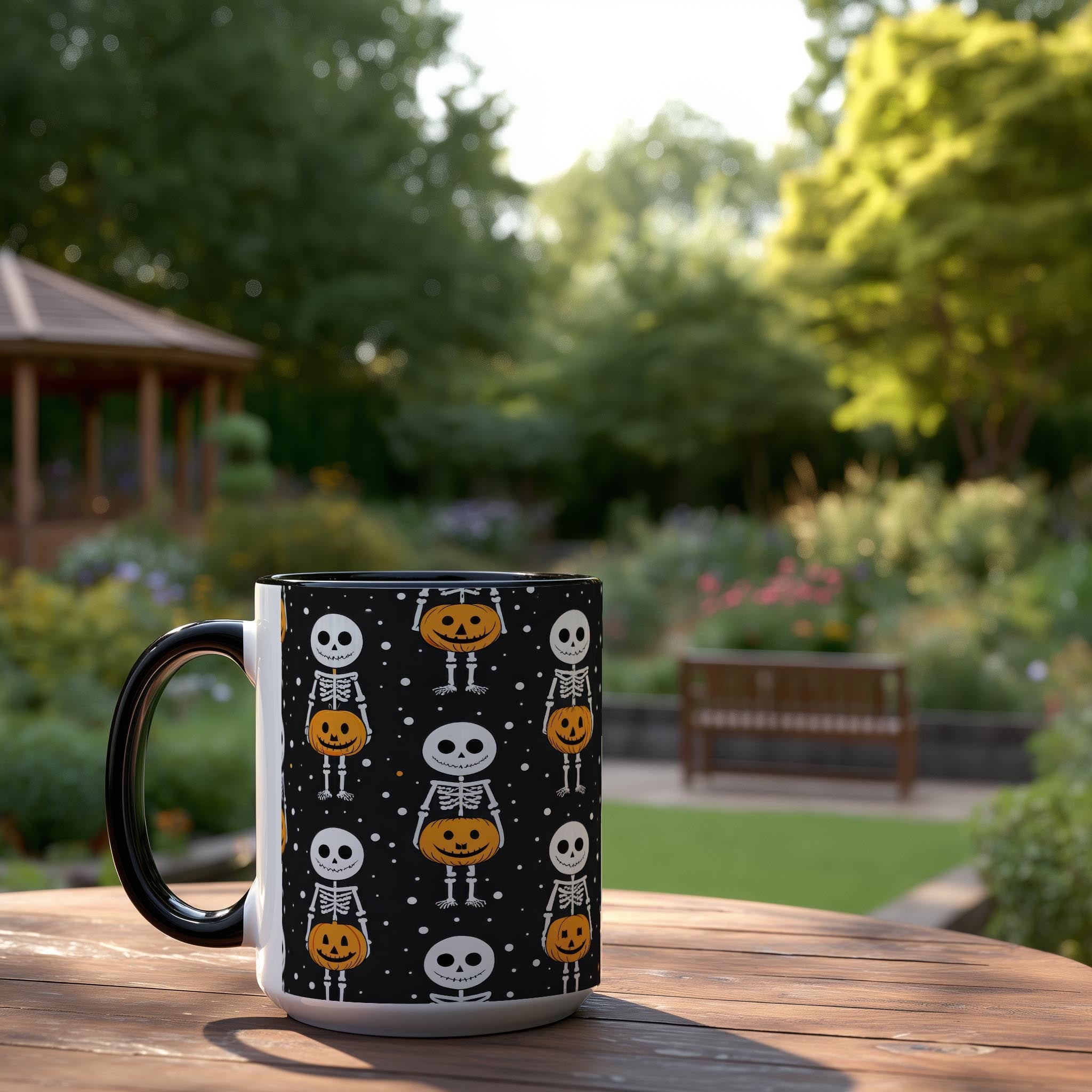 Skeleton with Pumpkins - Halloween Mug