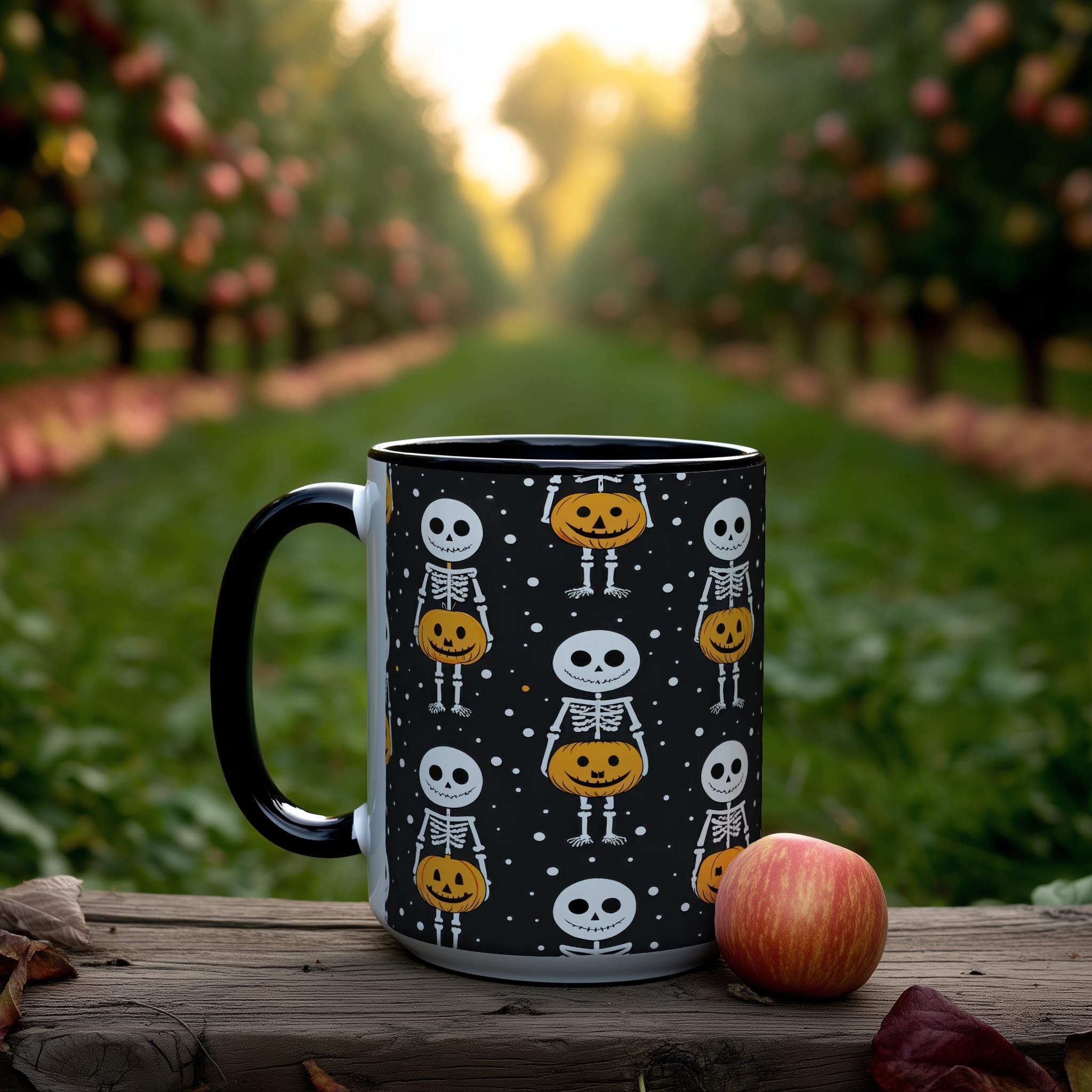 Skeleton with Pumpkins - Halloween Mug