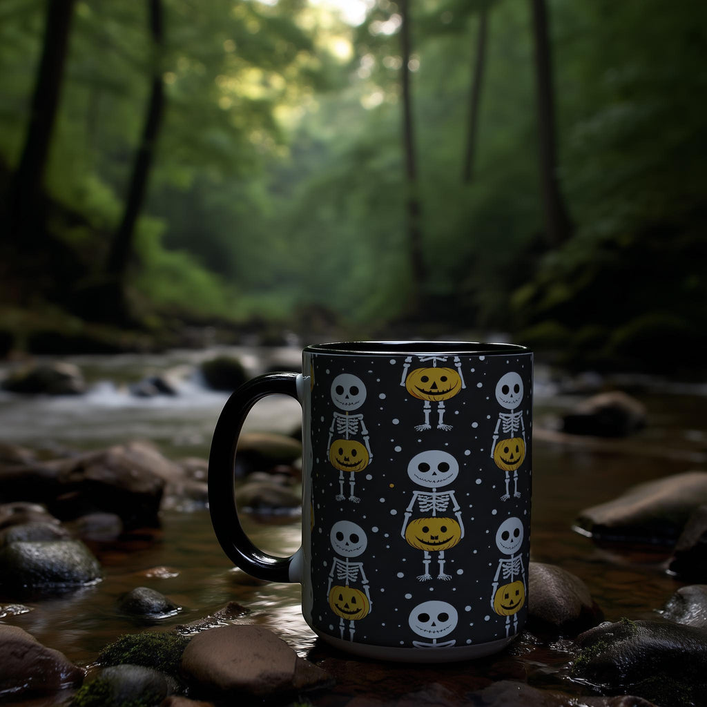 Skeleton with Pumpkins - Halloween Mug