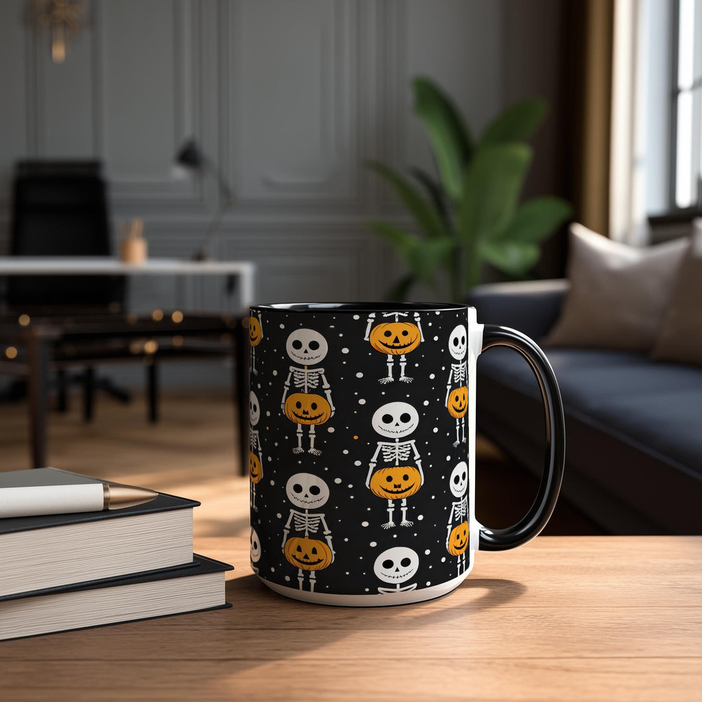 Skeleton with Pumpkins - Halloween Mug
