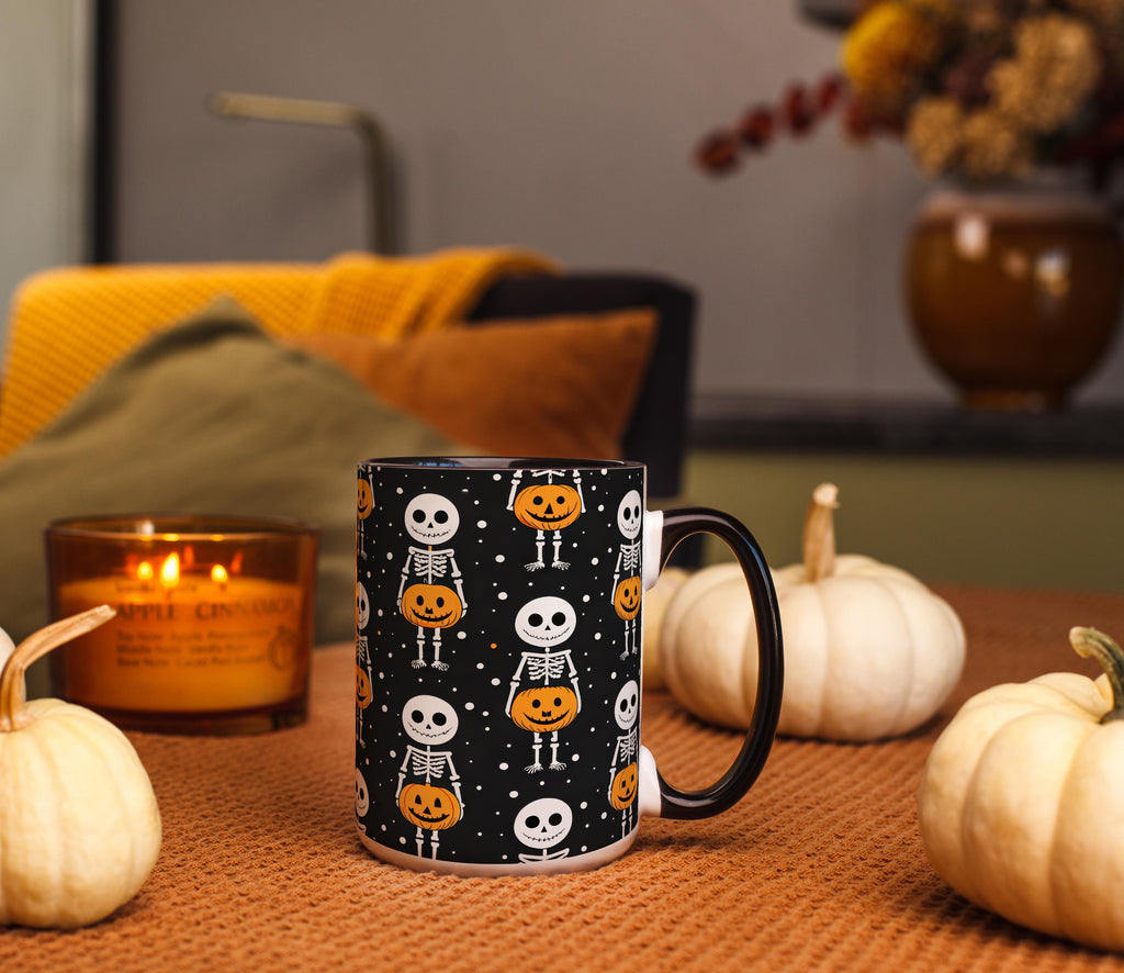 Skeleton with Pumpkins - Halloween Mug